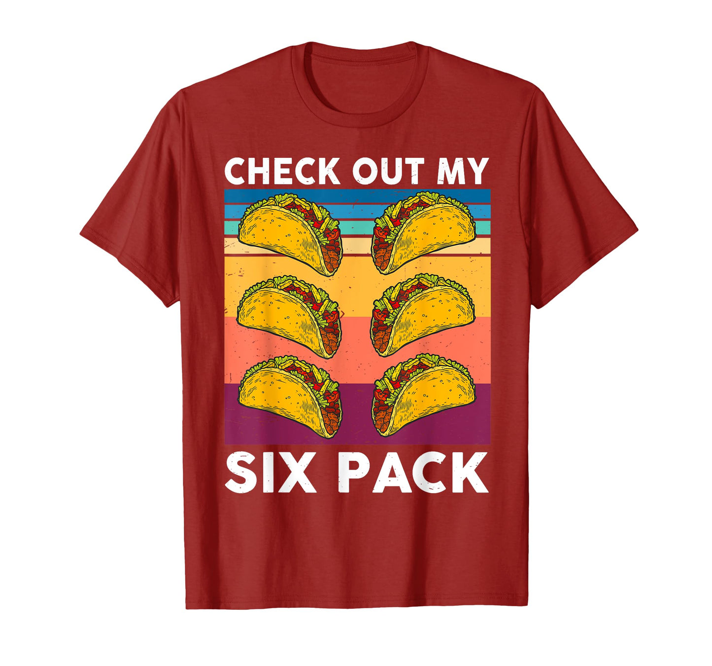 Retro Taco Shirt Check Out My 6-Pack Six Pack Mexican Food T-Shirt