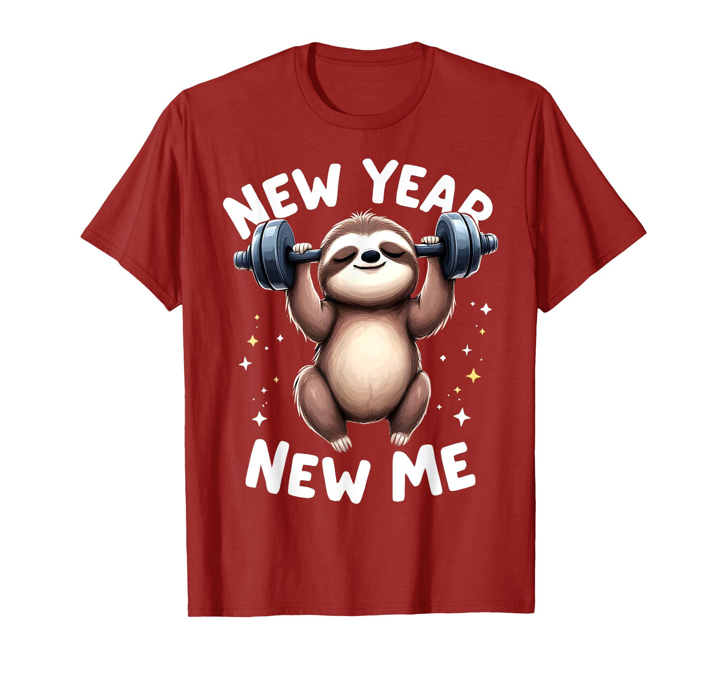 New Year New Me Funny Fitness Workout Gym Sloth Weight Loss T-Shirt