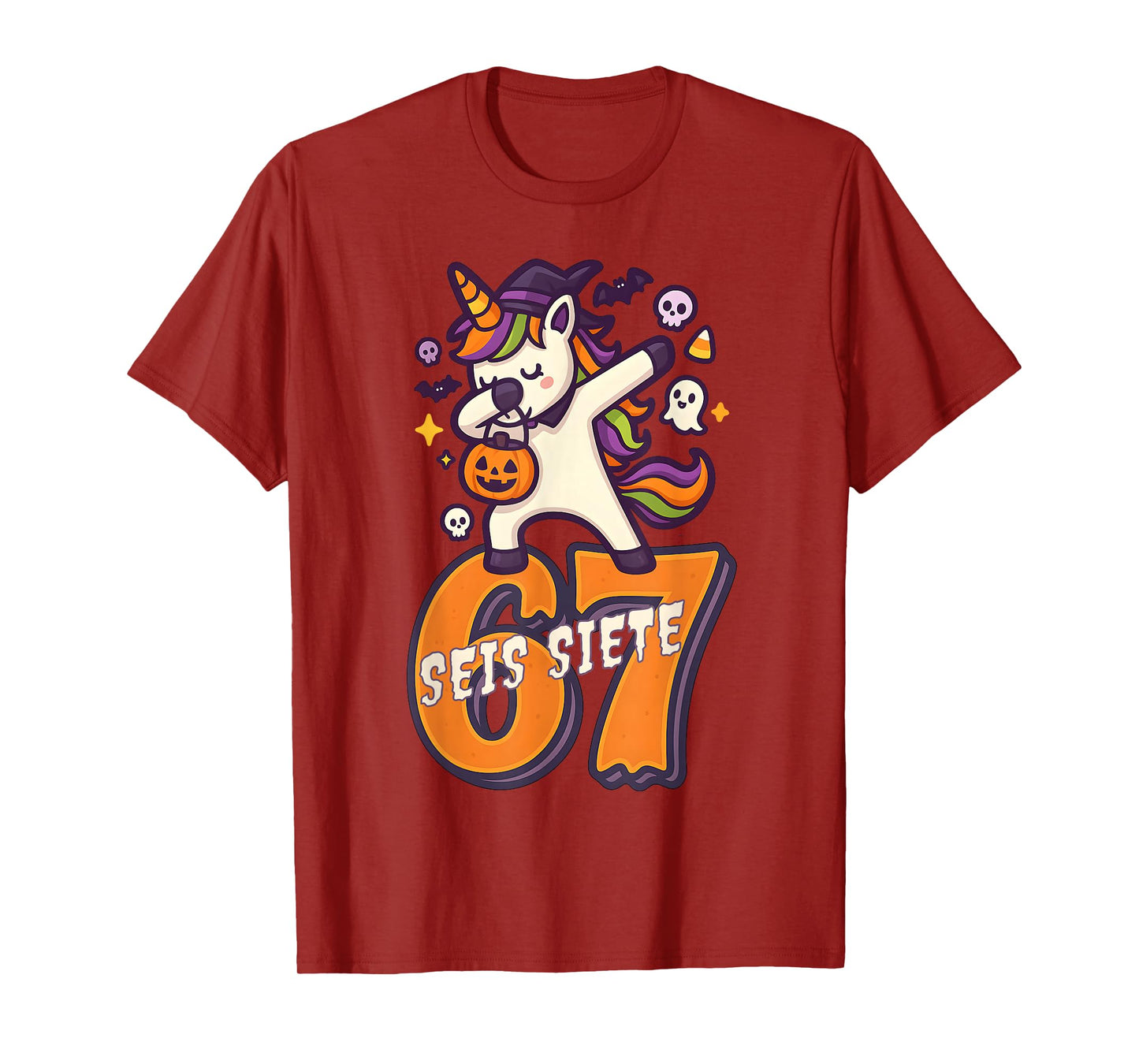 SEIS Siete Spanish Halloween 67 Boys Kids Six Seven Espanol T-Shirt