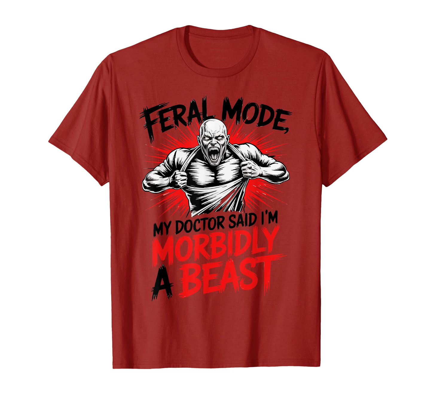 Funny Gym Workout Feral Muscle T-Shirt