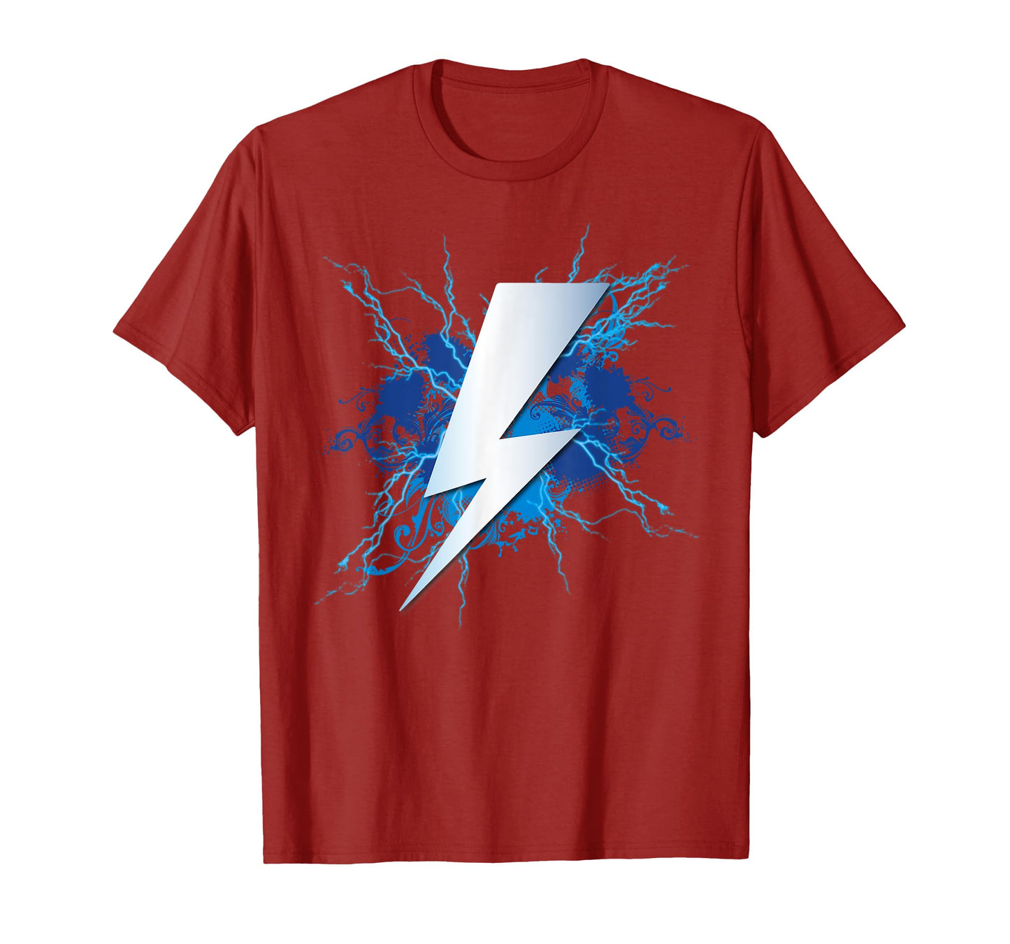 Lightning Graphic and Thunderbolt Design | Blue T-Shirt