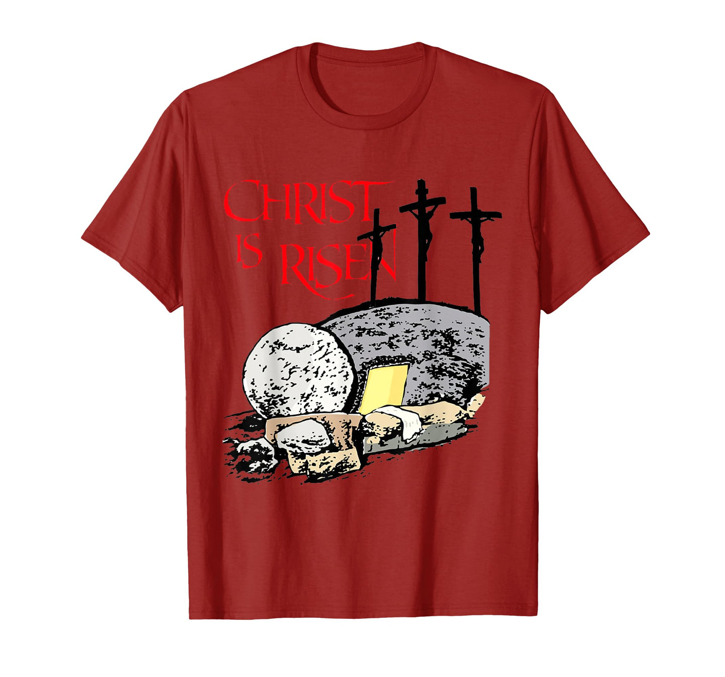 Christ Is Risen Empty Tomb Cross Jesus Risen Easter Men T-Shirt