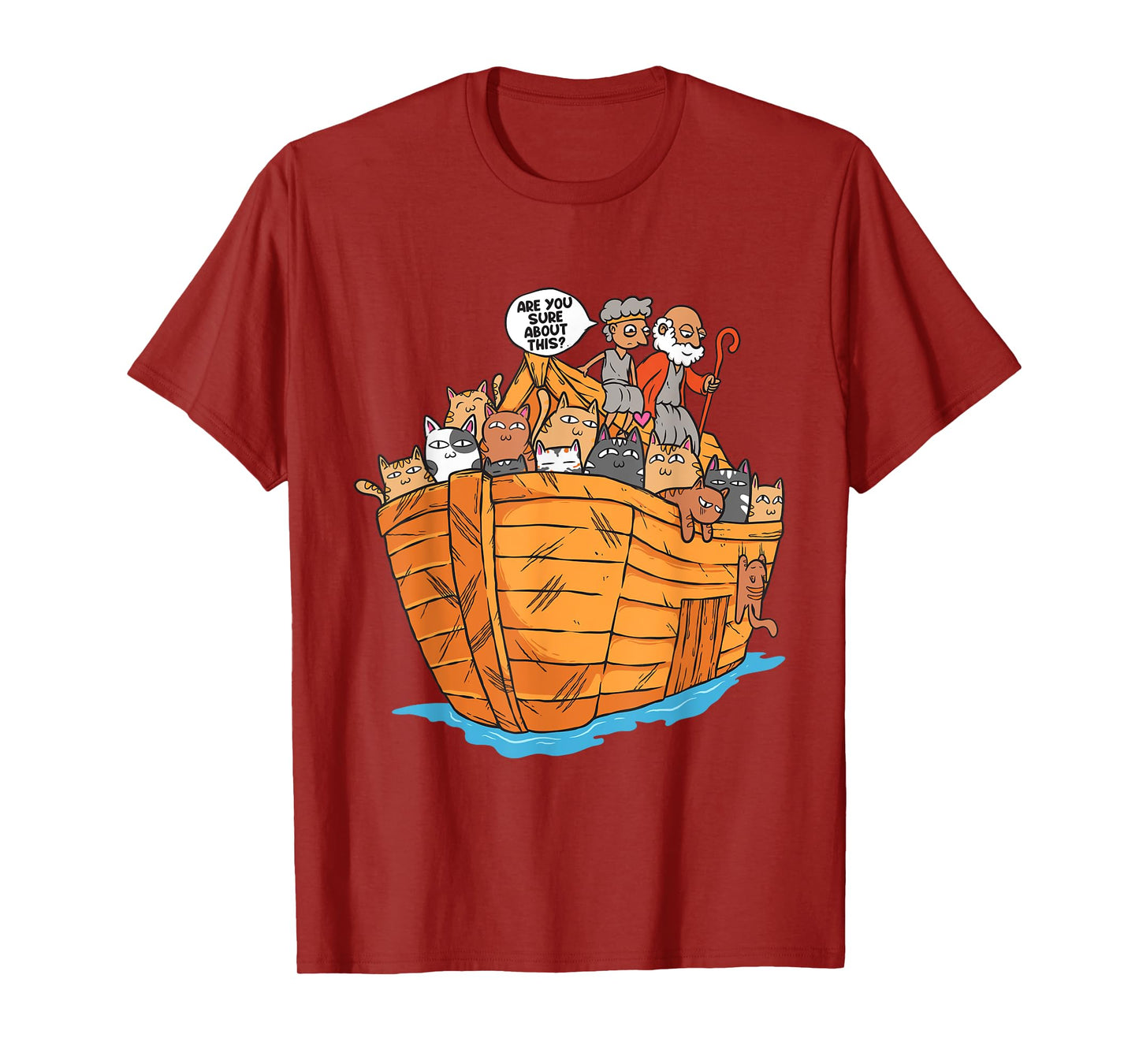 Noah's Ark Boat with Cats Religious Christian Cat Lover T-Shirt for Men Women Kids