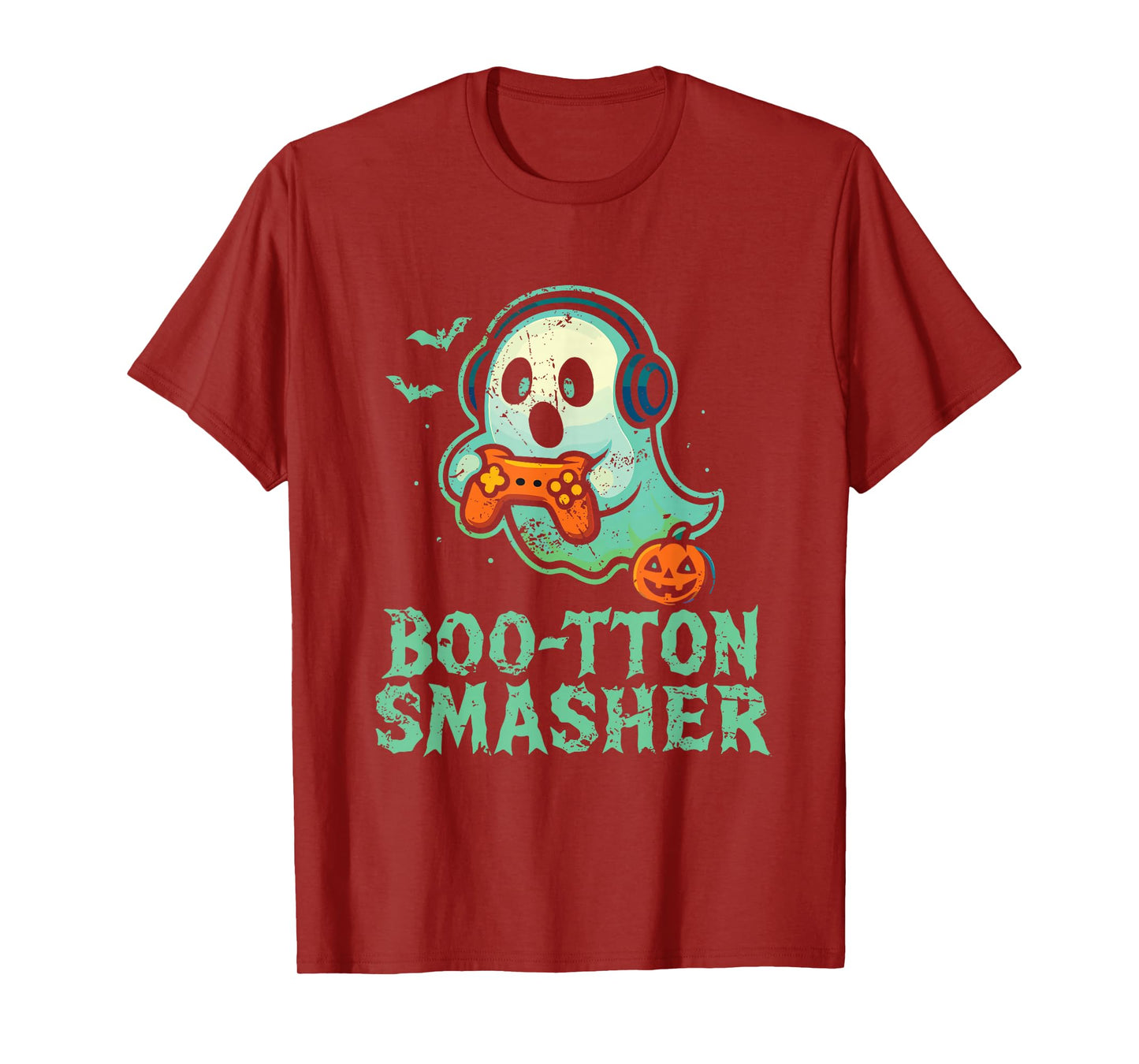 Boo-tton Smasher Gaming Ghost T-Shirt