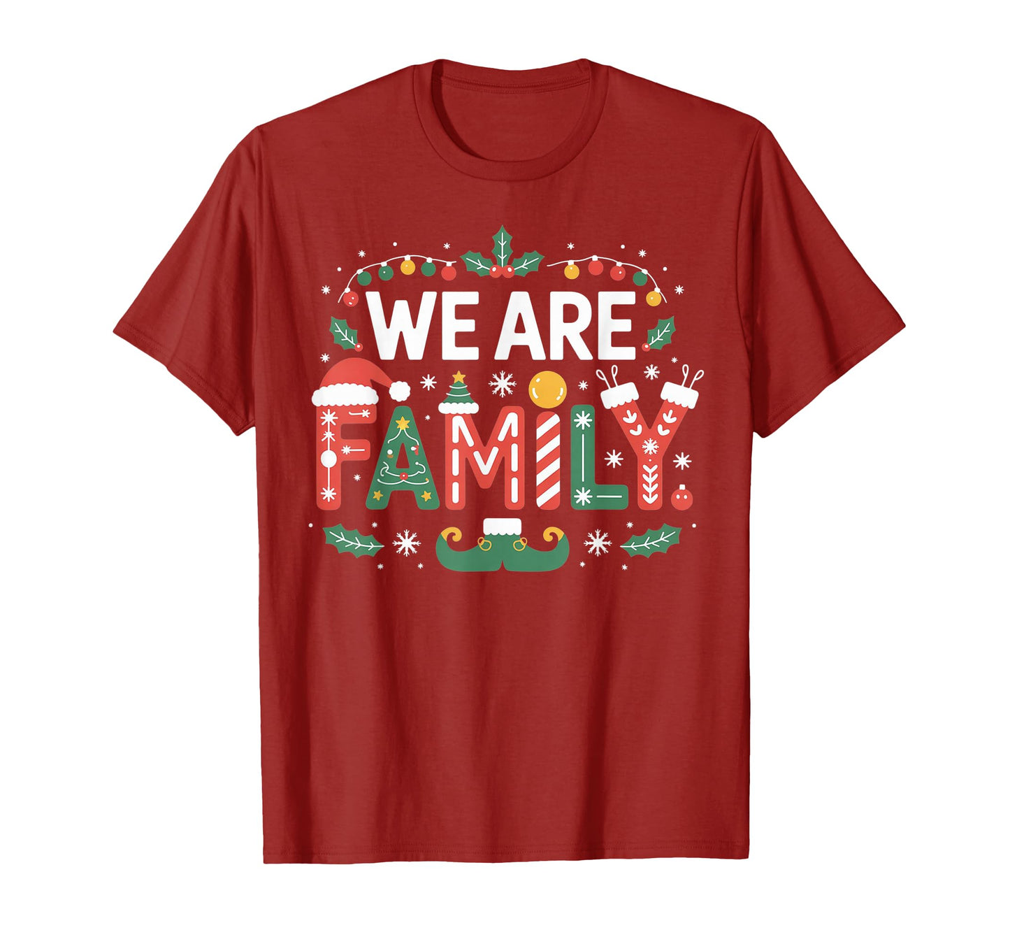 We are Family Christmas 2025 Pajamas Funny Matching Xmas T-Shirt