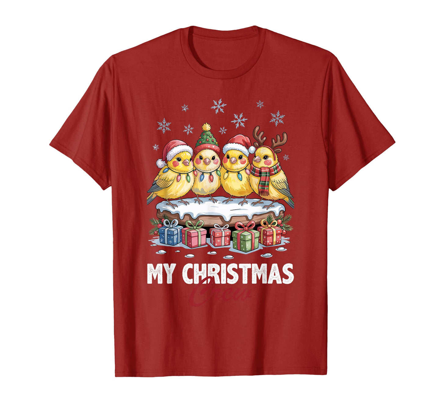 Canary Christmas Crew Cute Bird Lovers Funny Holiday Pajama T-Shirt