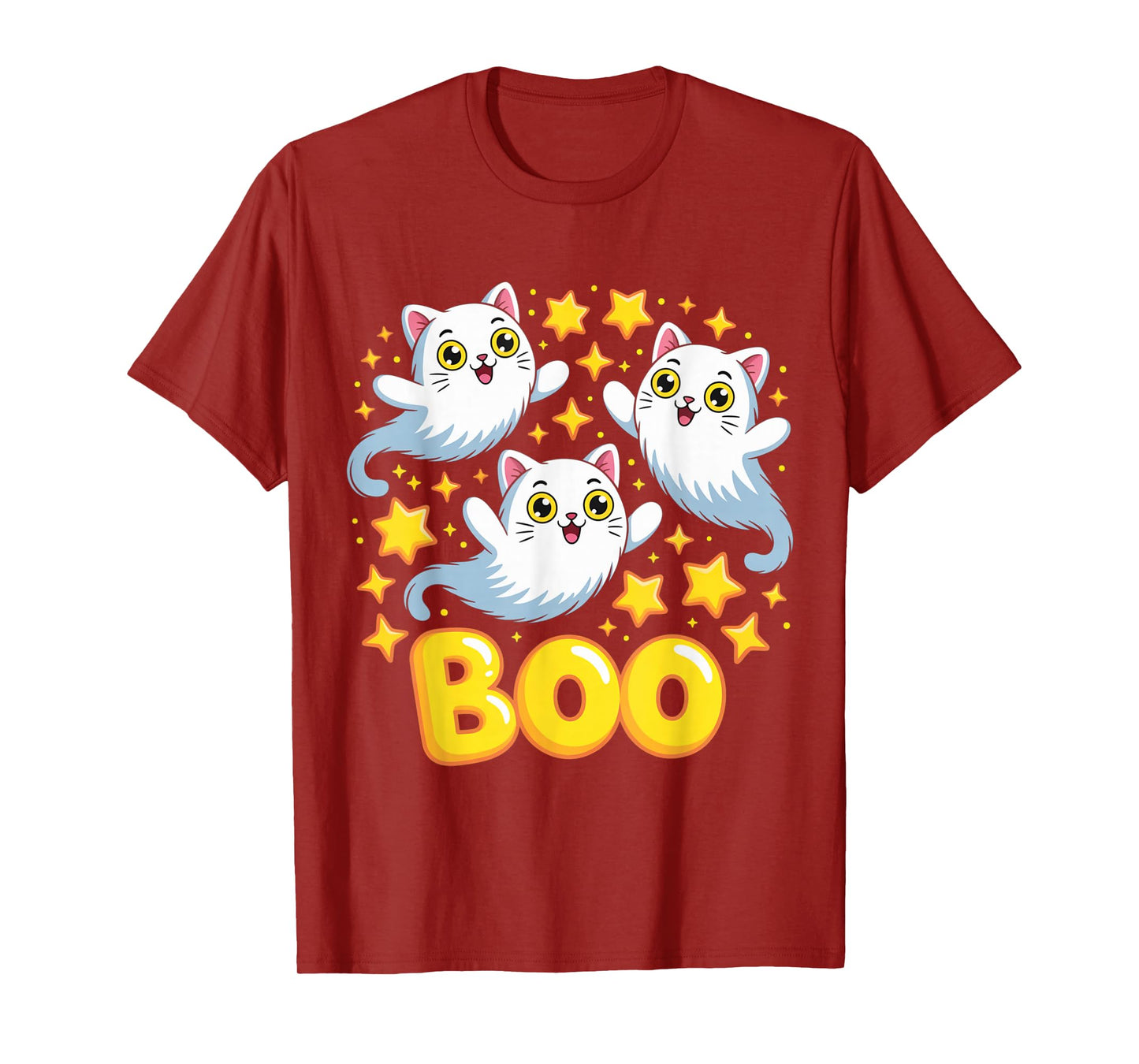CAT Ghost Boo Cute Kitty Cats Lover Halloween Women Men T-Shirt