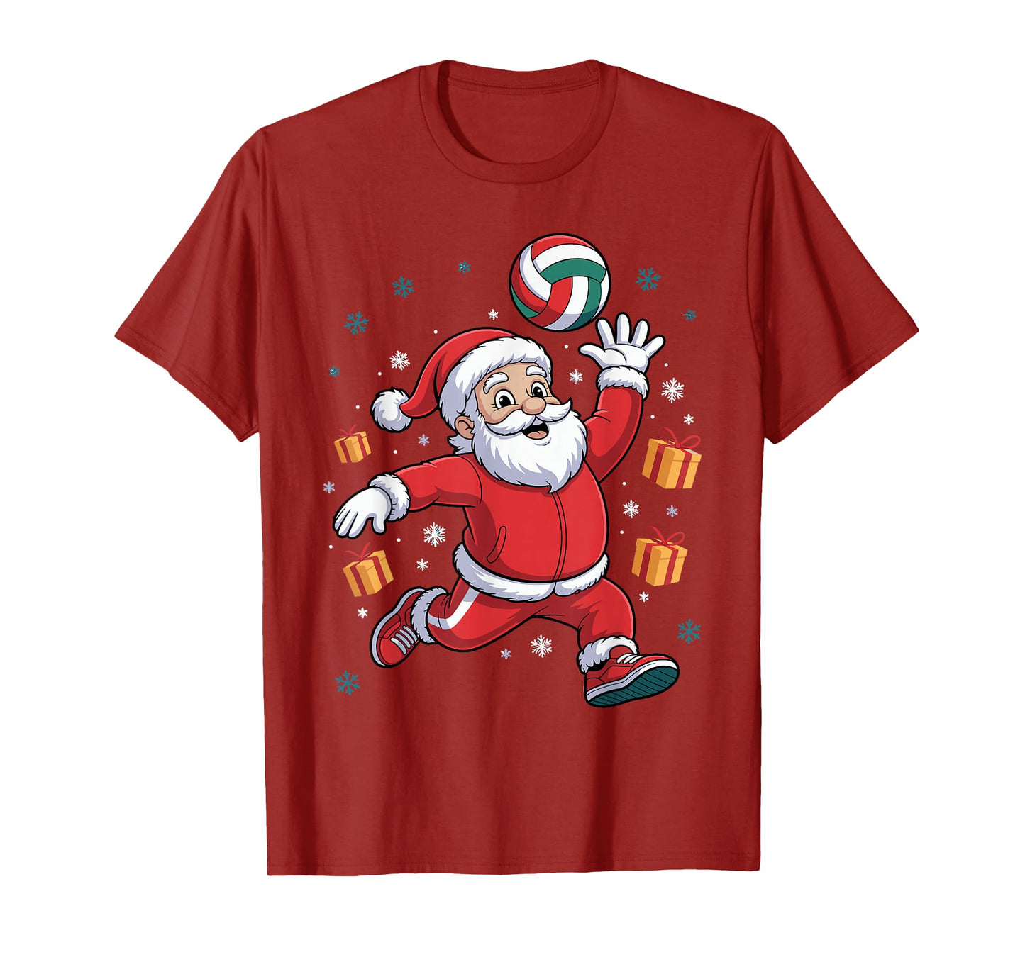 Funny Santa Playing Volleyball Holiday Christmas Xmas Pajama T-Shirt