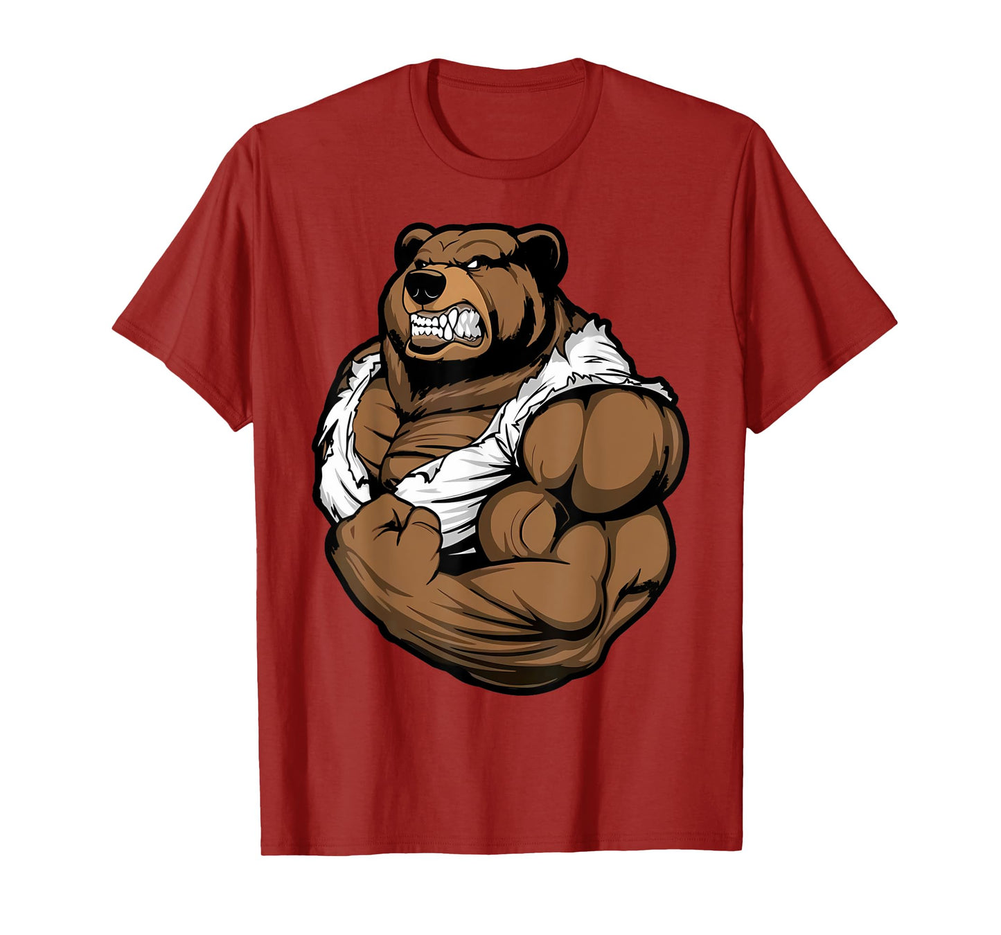 Bear Bodybuilder Muscular Body Gym Fitness Weightlifting T-Shirt