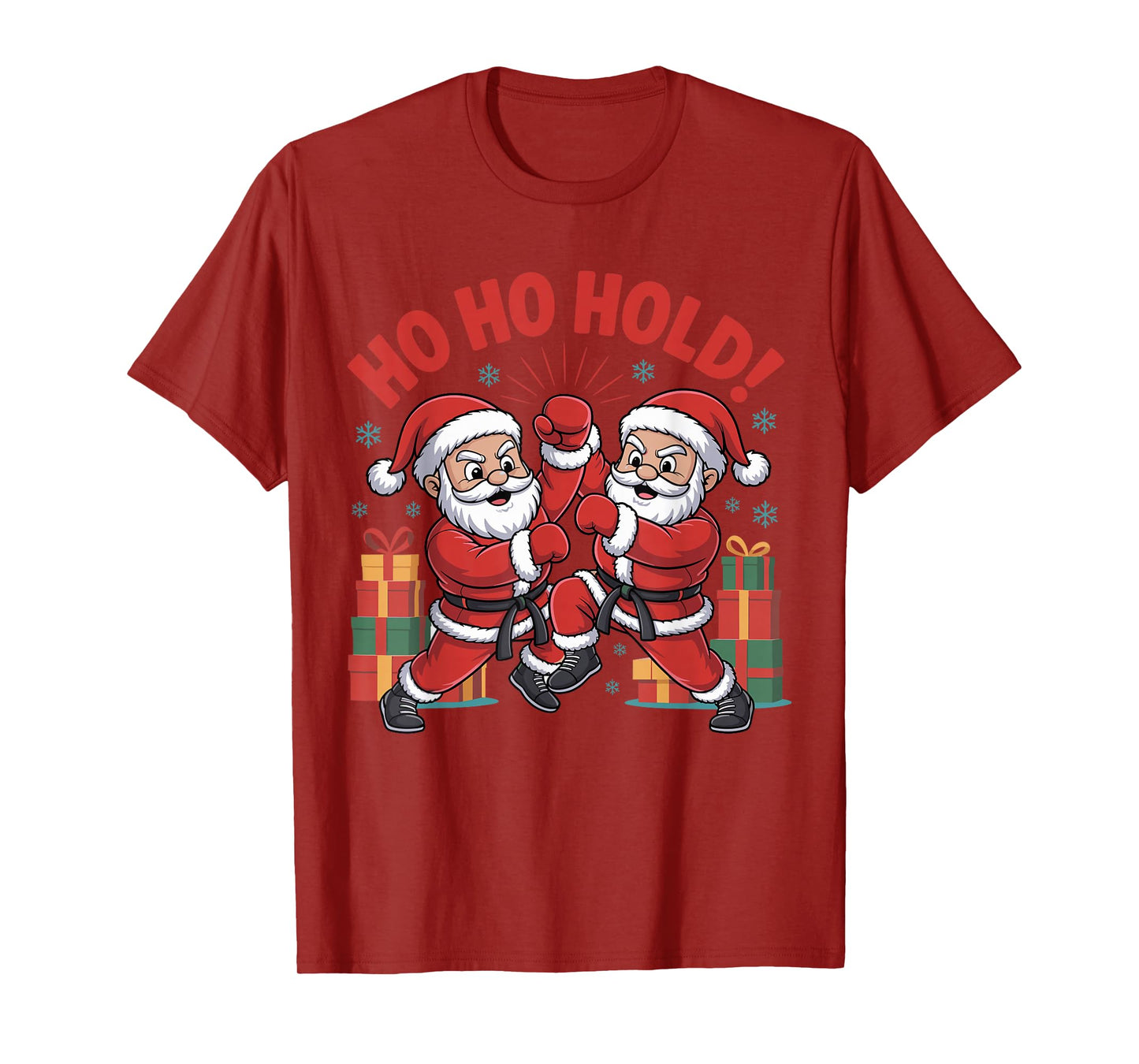 Funny Santa Playing Karate Martial Art Christmas Xmas Pajama T-Shirt