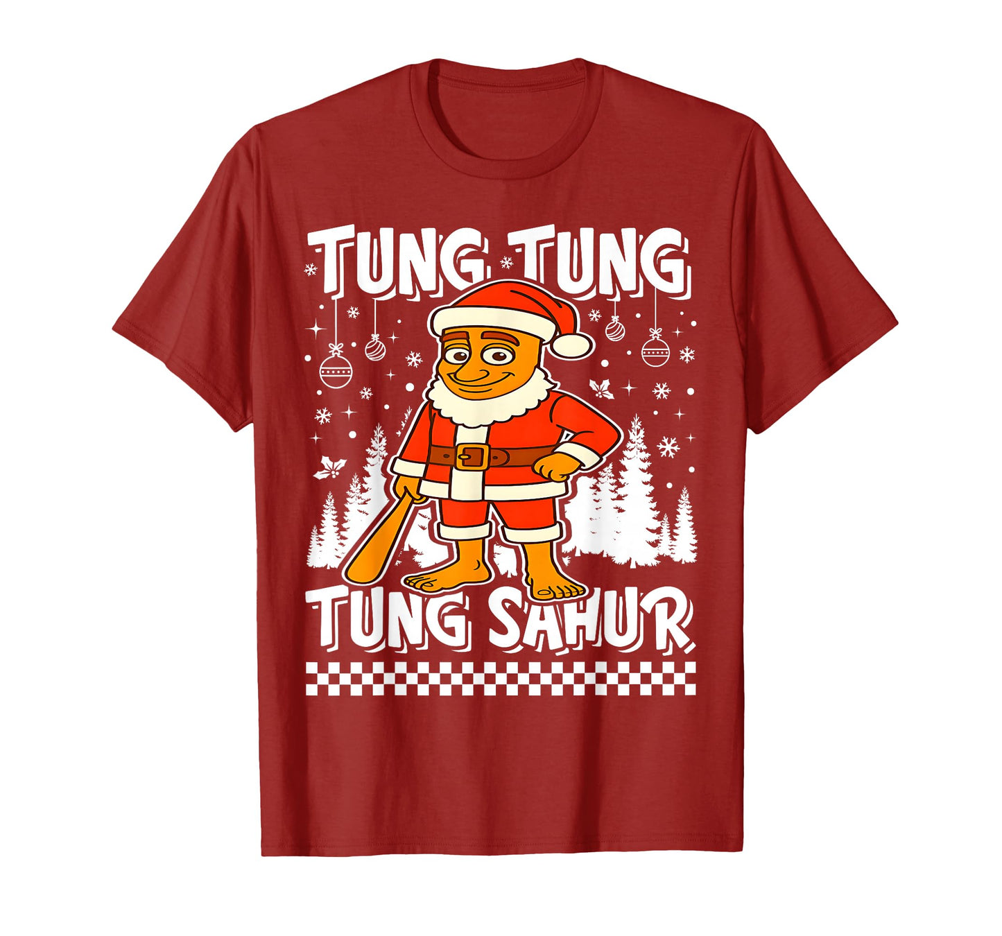 Tung Tung Tung Sahur Santa Claus Italian Brainrot Christmas T-Shirt