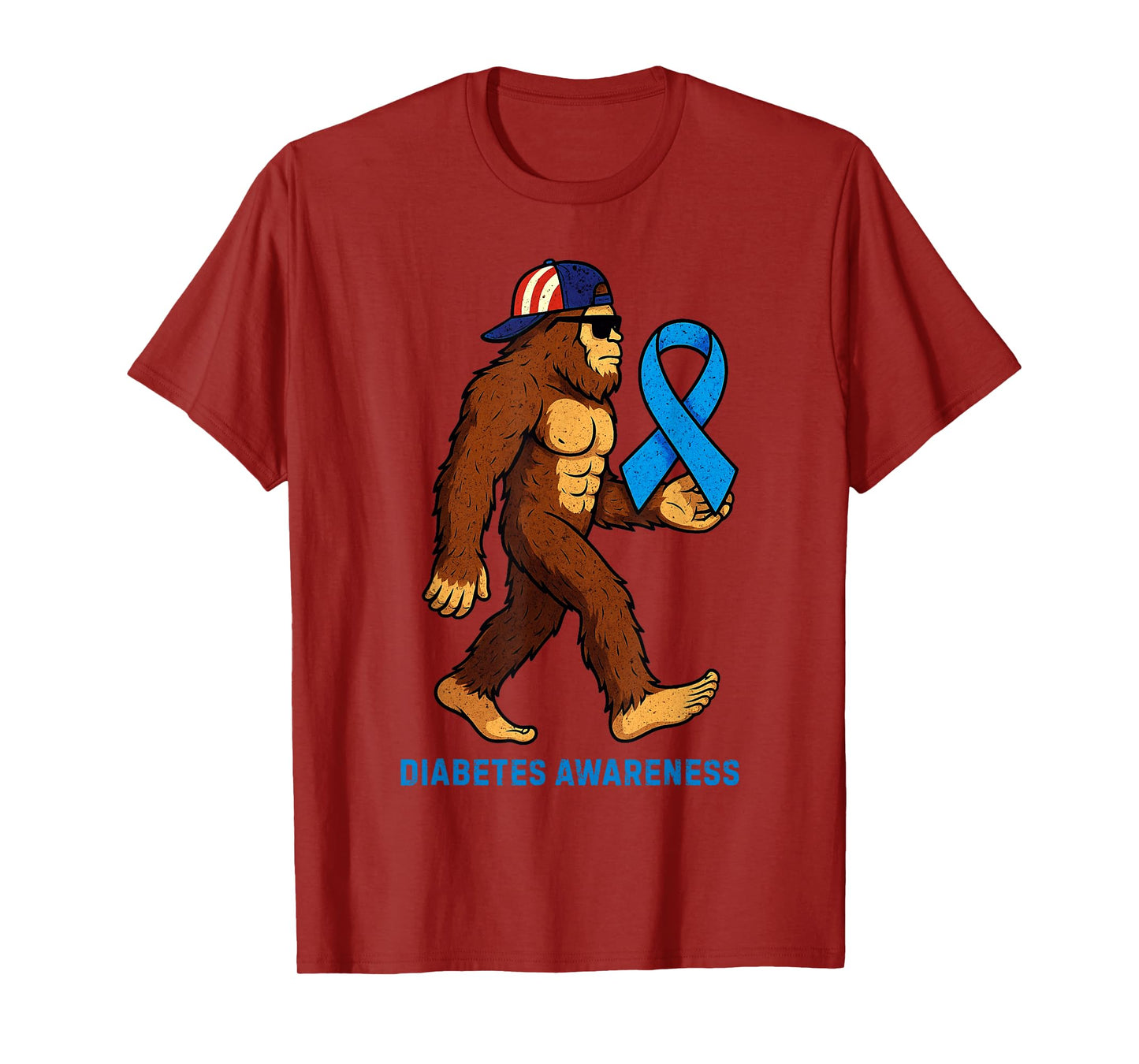 Sasquatch Vintage t1d Funny Diabetes Awareness T-Shirt