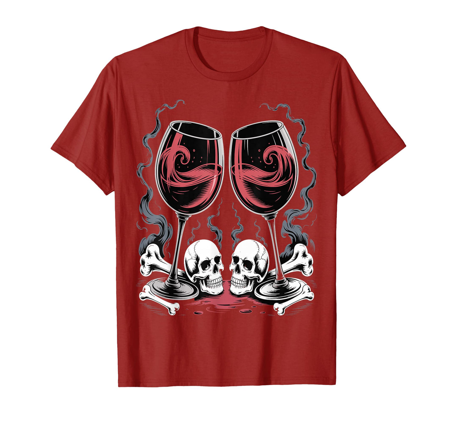 Glasses of Wine Halloween Costume Funny Spooky Tee T-Shirt