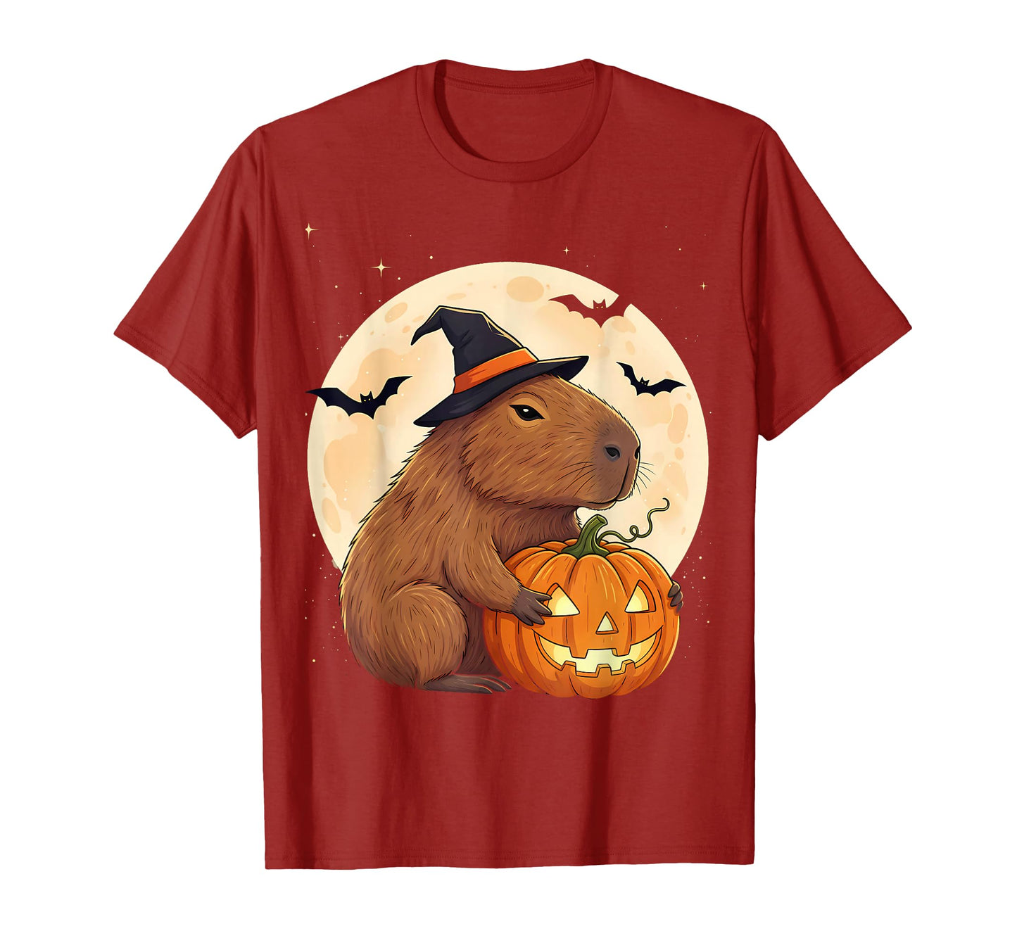 Halloween Capybara Witch Hat Pumpkin Spooky T-Shirt