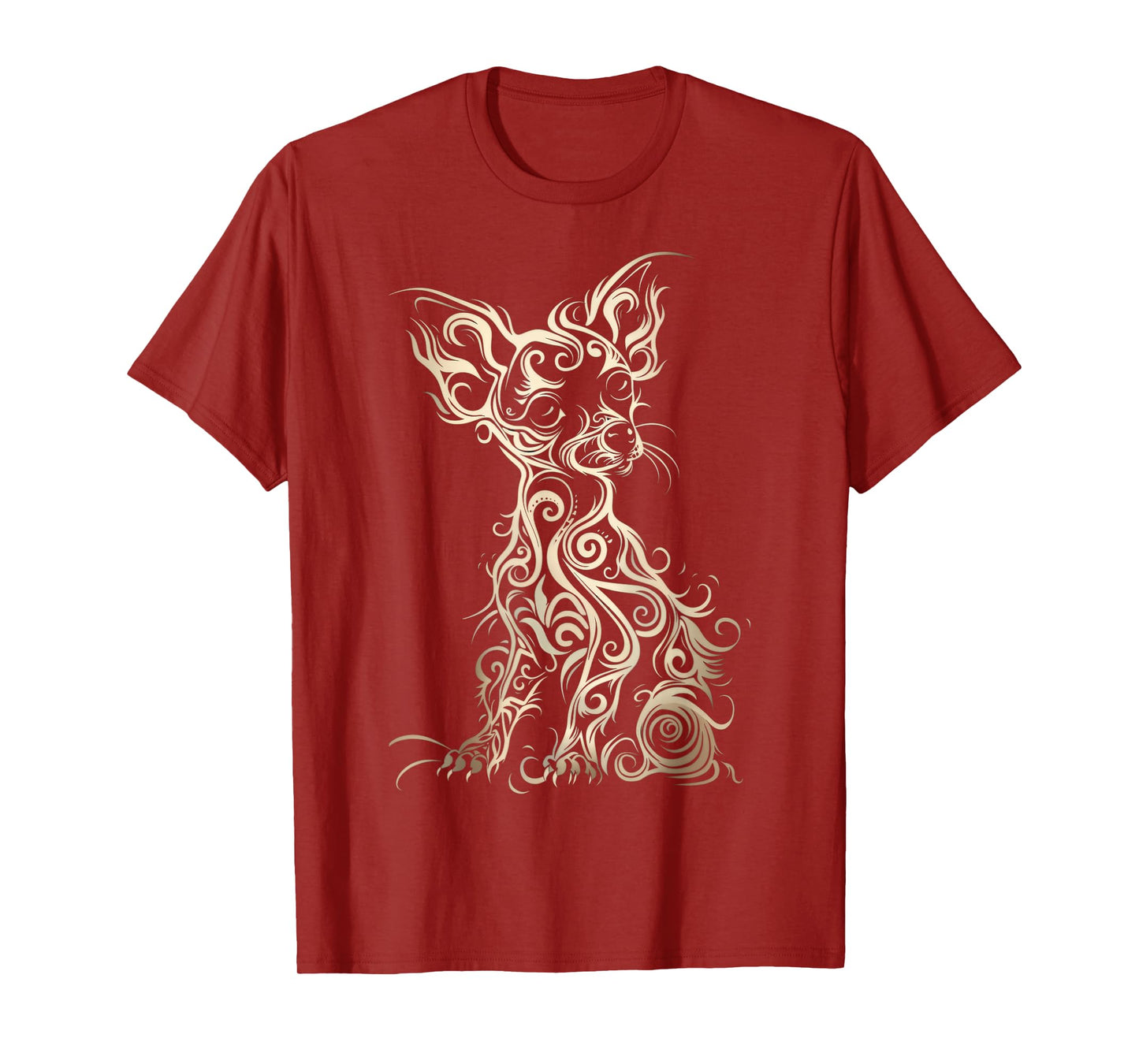 LumaThread Chiweenie Tribal Vintage Retro Graphic T-Shirt, Small, Black