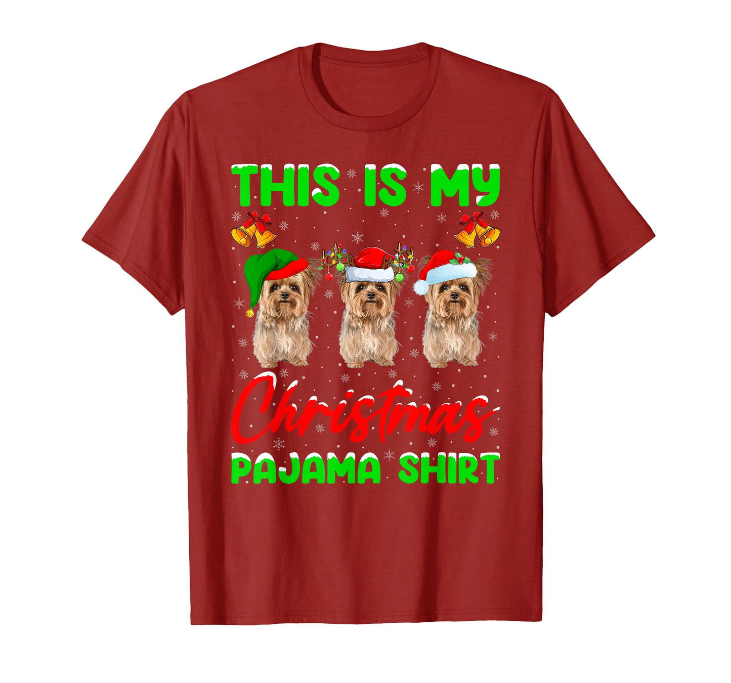 This is My Christmas Pajamas Funny Yorkie Dog Christmas T-Shirt