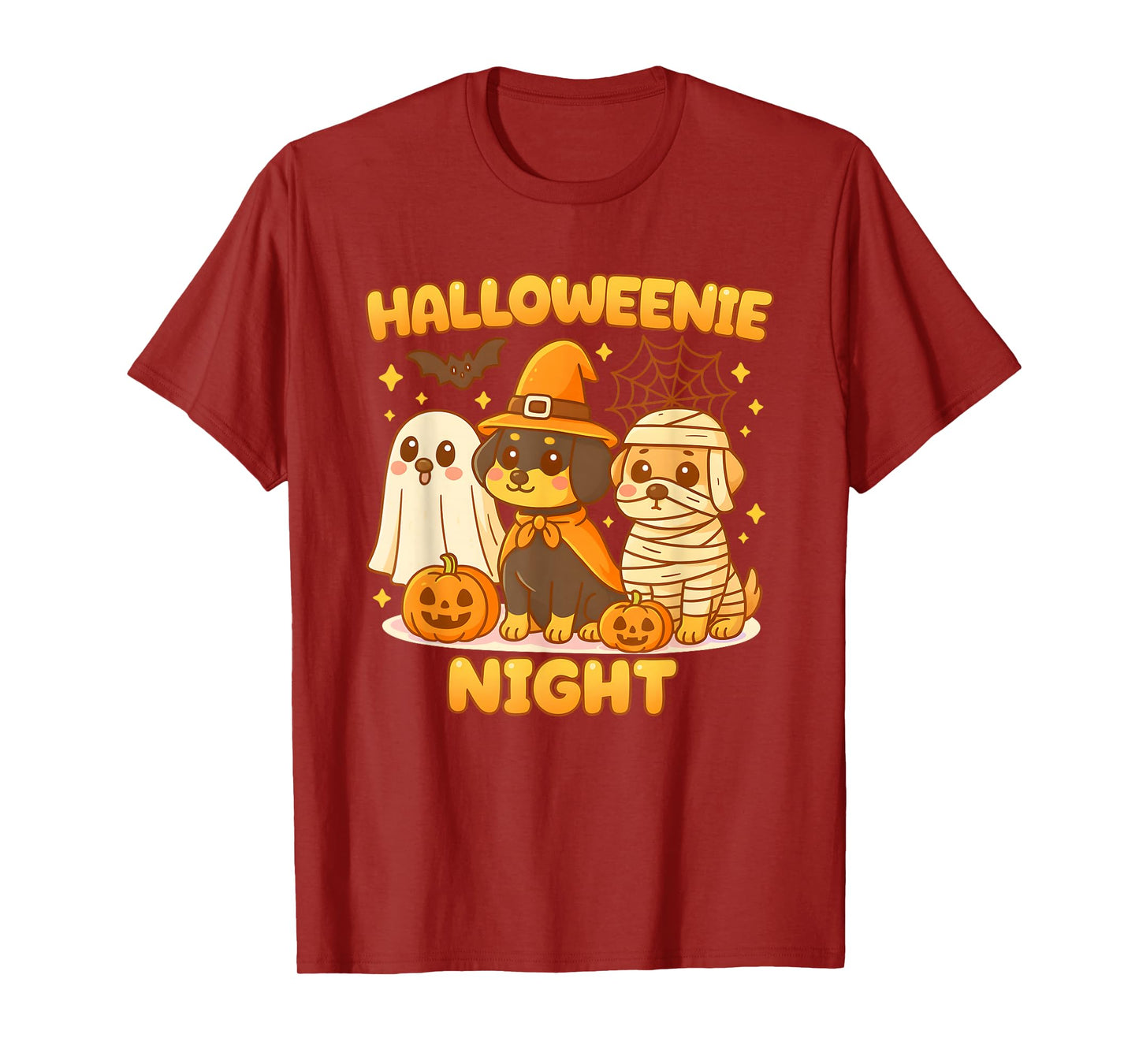 Halloweenie Dachshund Ghost Witch Mummy Funny Halloween Dog T-Shirt