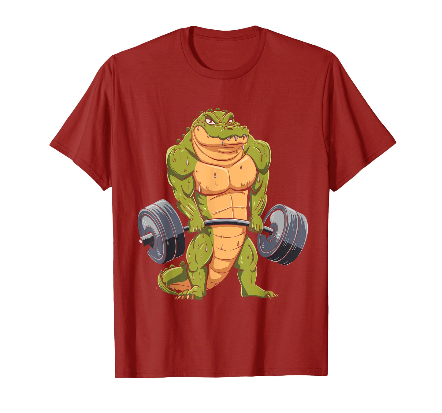 Funny Alligator Weightlifting Deadlift Fitness Gym Barbell T-Shirt