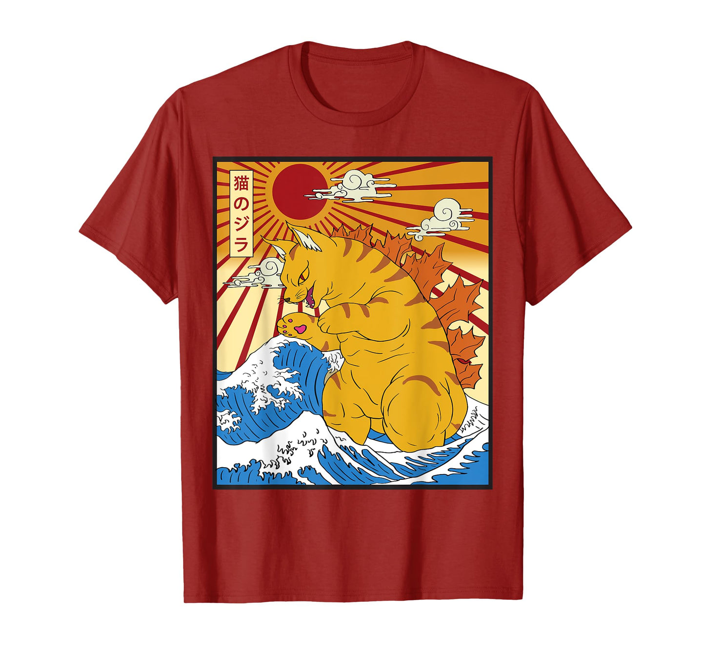 Catzilla Cat Japanese Anime Kawaii Funny Graphic Tees Men T-Shirt