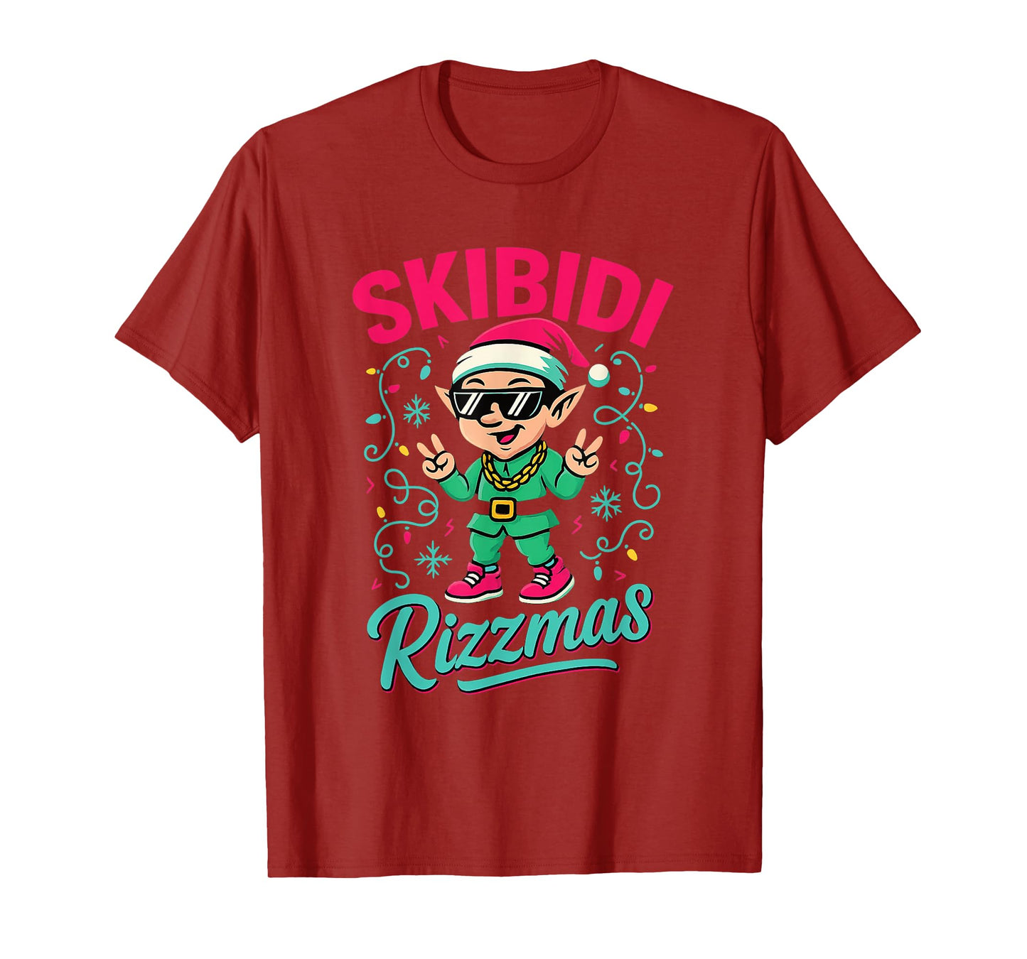 Skibidi Rizzmas Christmas Rizz Funny Santa Meme T-Shirt