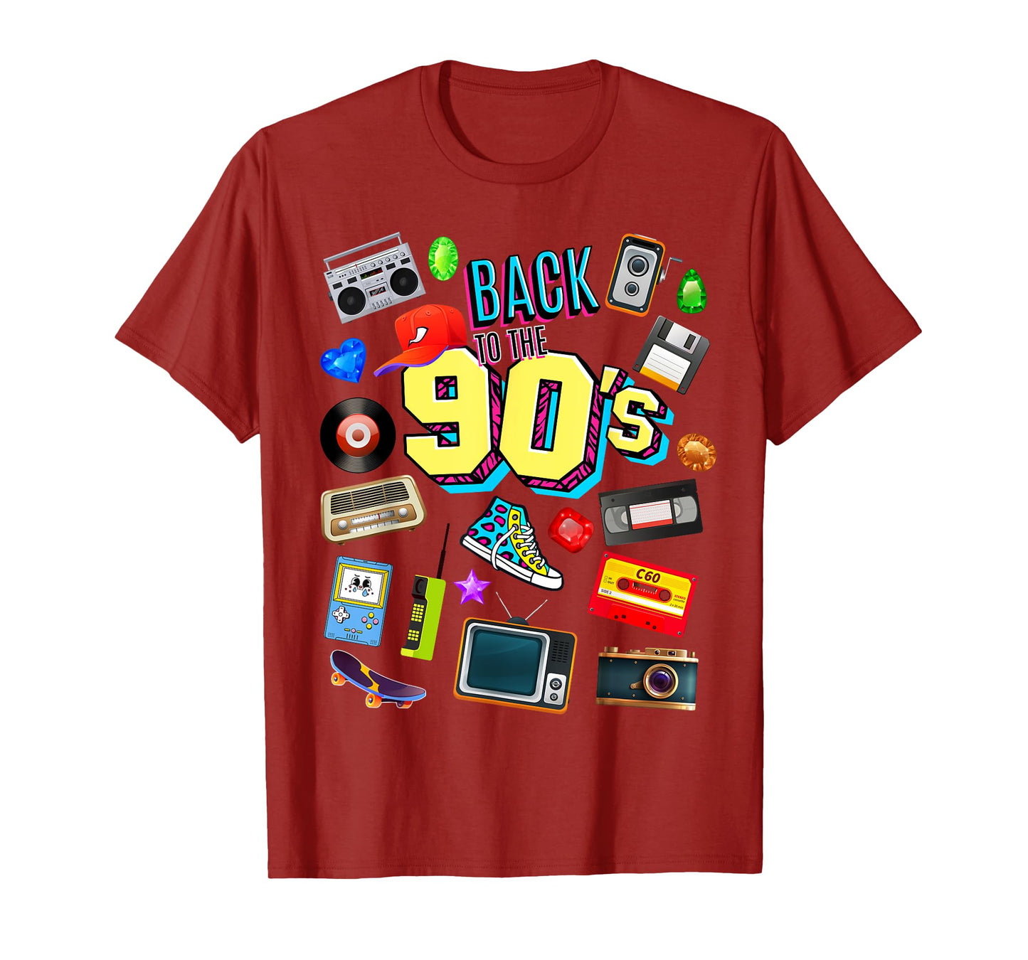 Men's Women's Kids Vintage Retro Back To 90's Graphic Design T-Shirt