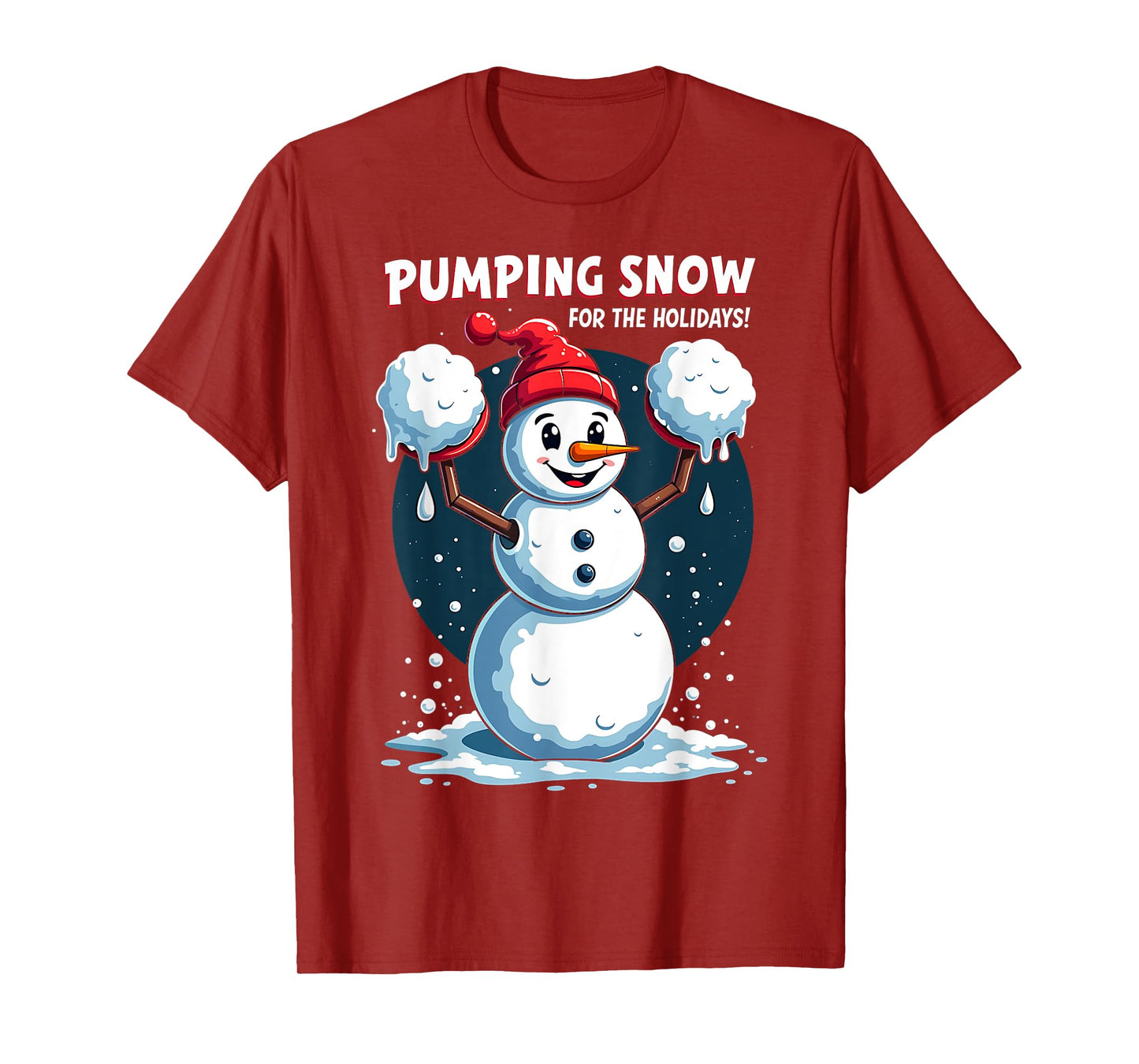 Funny Workout Snowman Christmas Holiday Gym Lifting Snow T-Shirt