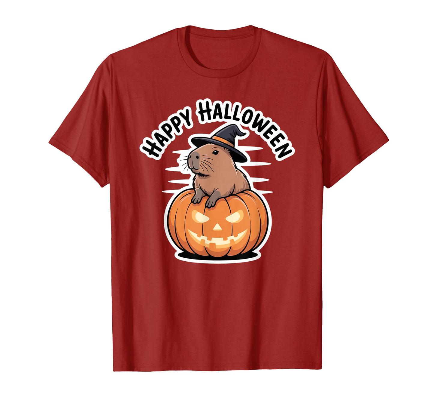 Capybara Witch Hat Happy Halloween Fall T-Shirt