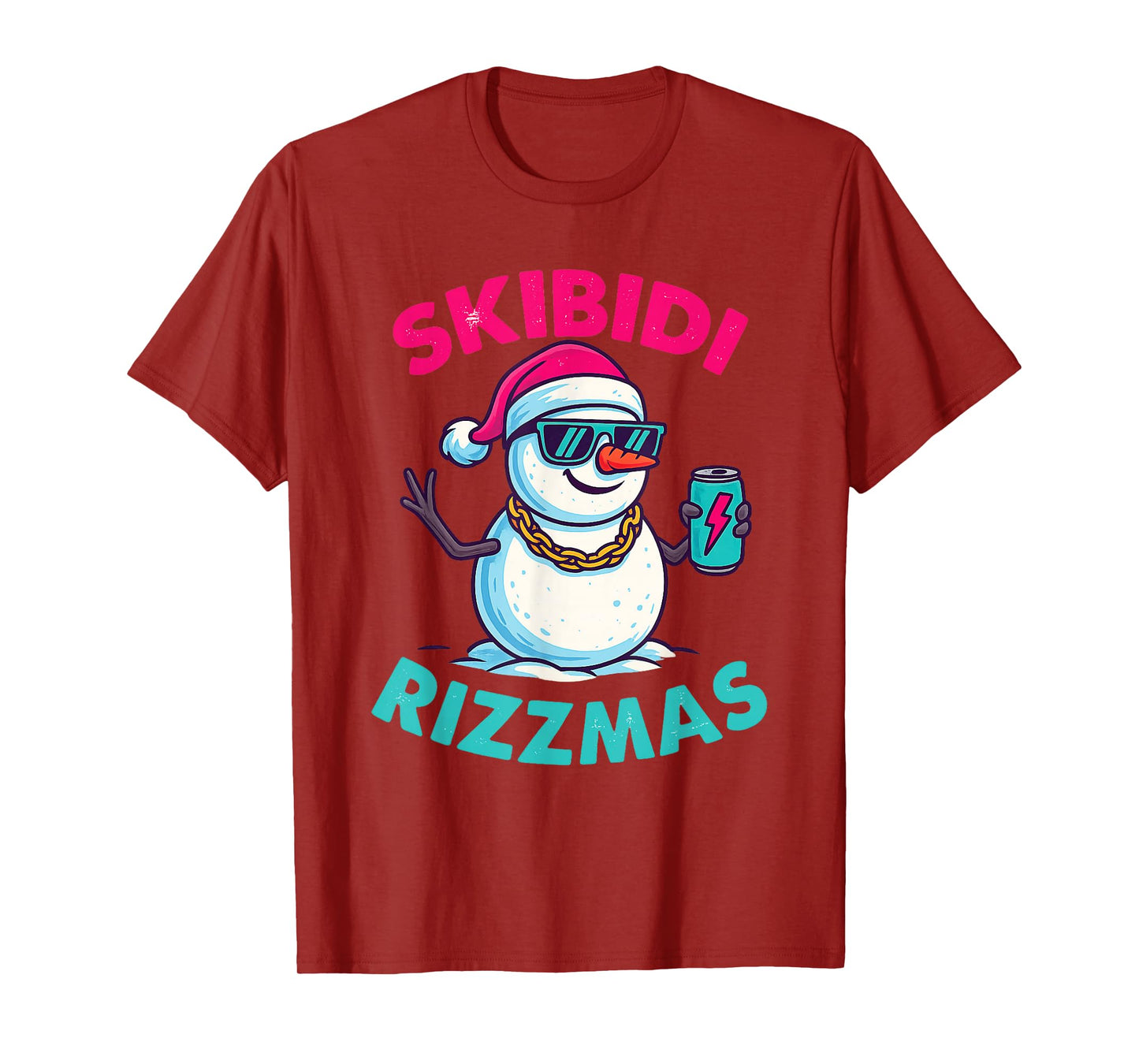 Skibidi Rizzmas Santa Claus Cool Christmas Meme T-Shirt