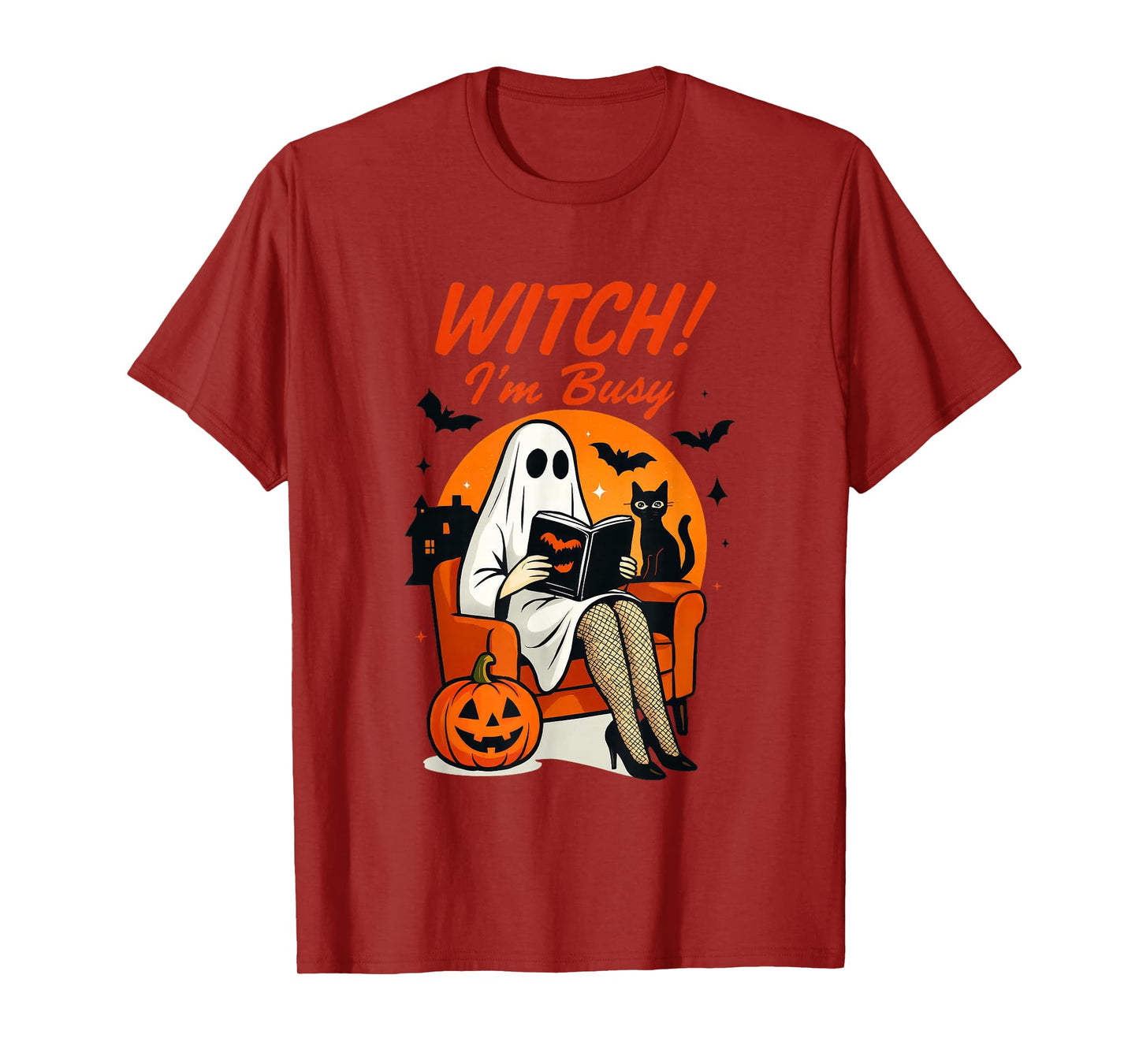 Witch I'm Busy Halloween Ghost Reading Fun T-Shirt