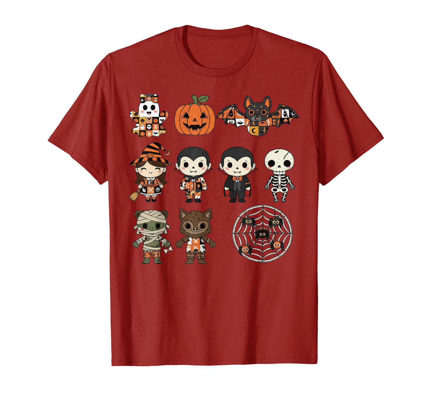 Halloween Patchwork Spooky Patch Friends Party T-Shirt