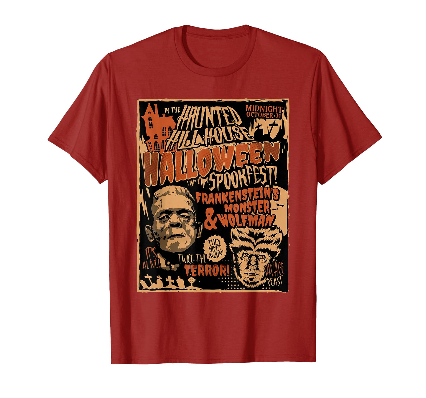 Retro Punk Rock Frankenstein Monster Horror Movie Halloween T-Shirt