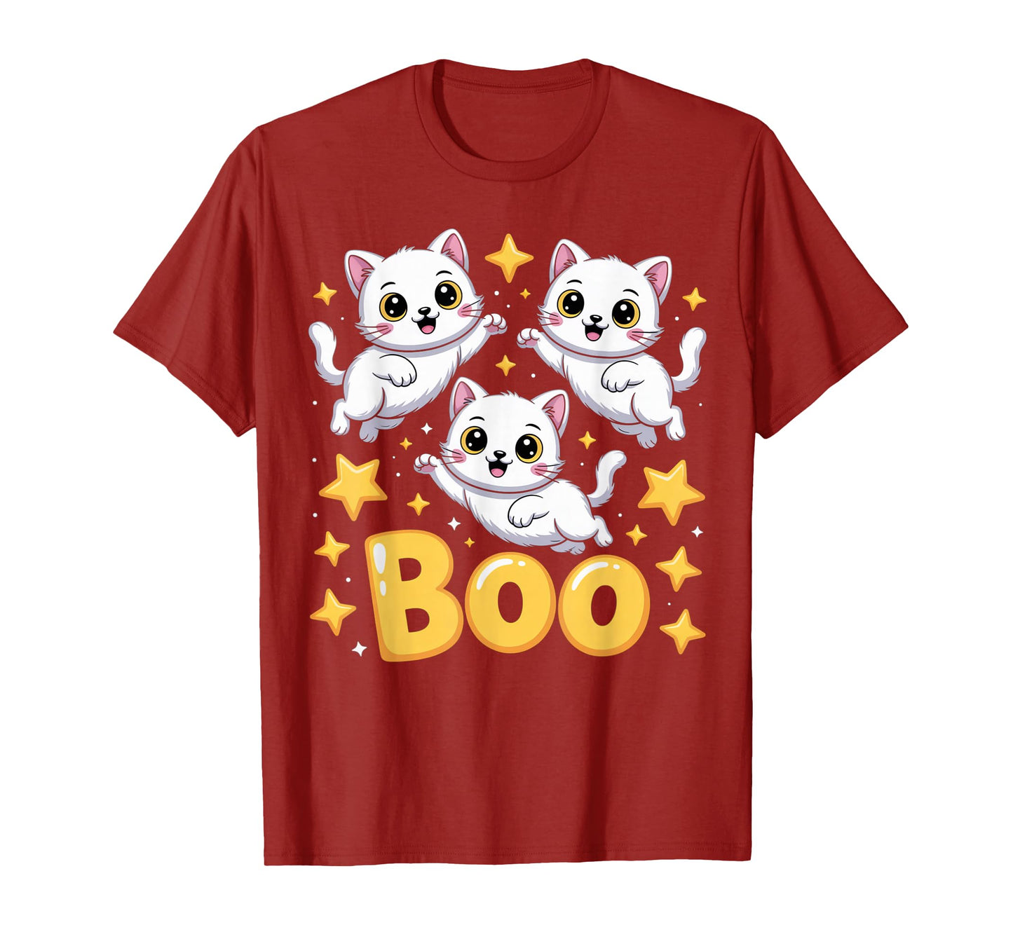CAT Ghost Boo Cute Kitty Cats Lover Halloween Women Men T-Shirt