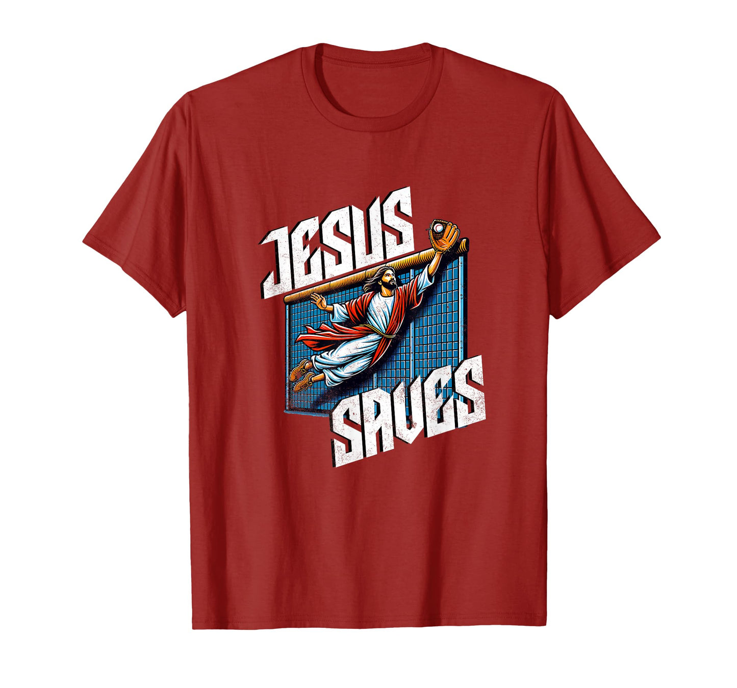Vintage Jesus Saves Baseball Player Homerun T-Shirt