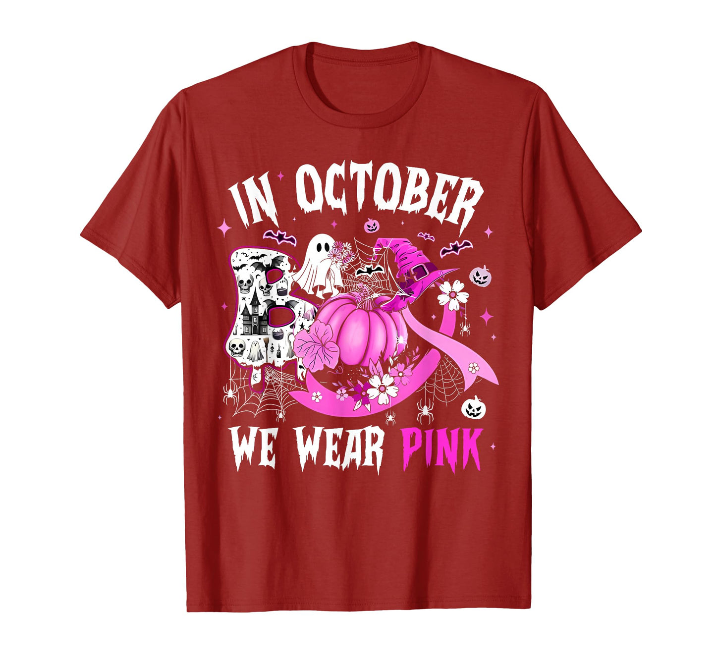 Breast Cancer Awareness We Wear Pink in October Women Girls T-Shirt
