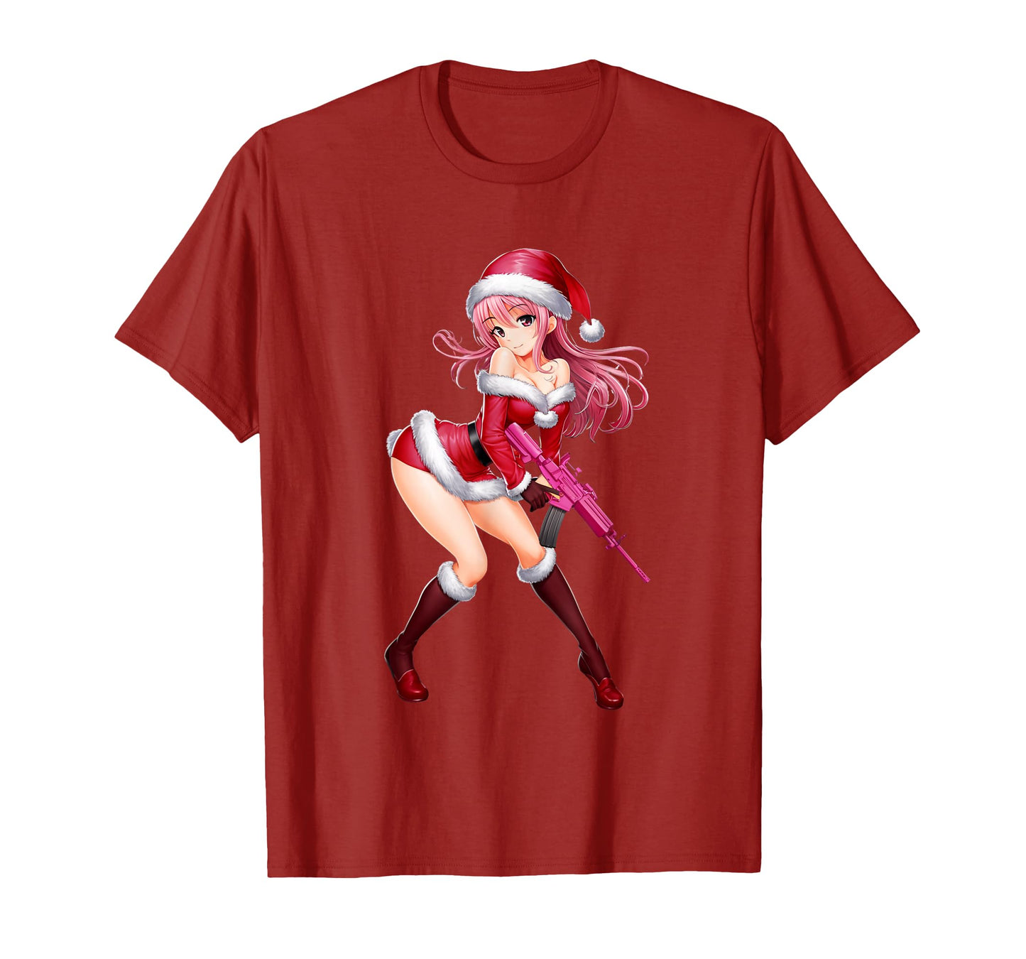 Waifu Sexy Anime Girl Cyberpunk Santa Japanese Christmas T-Shirt