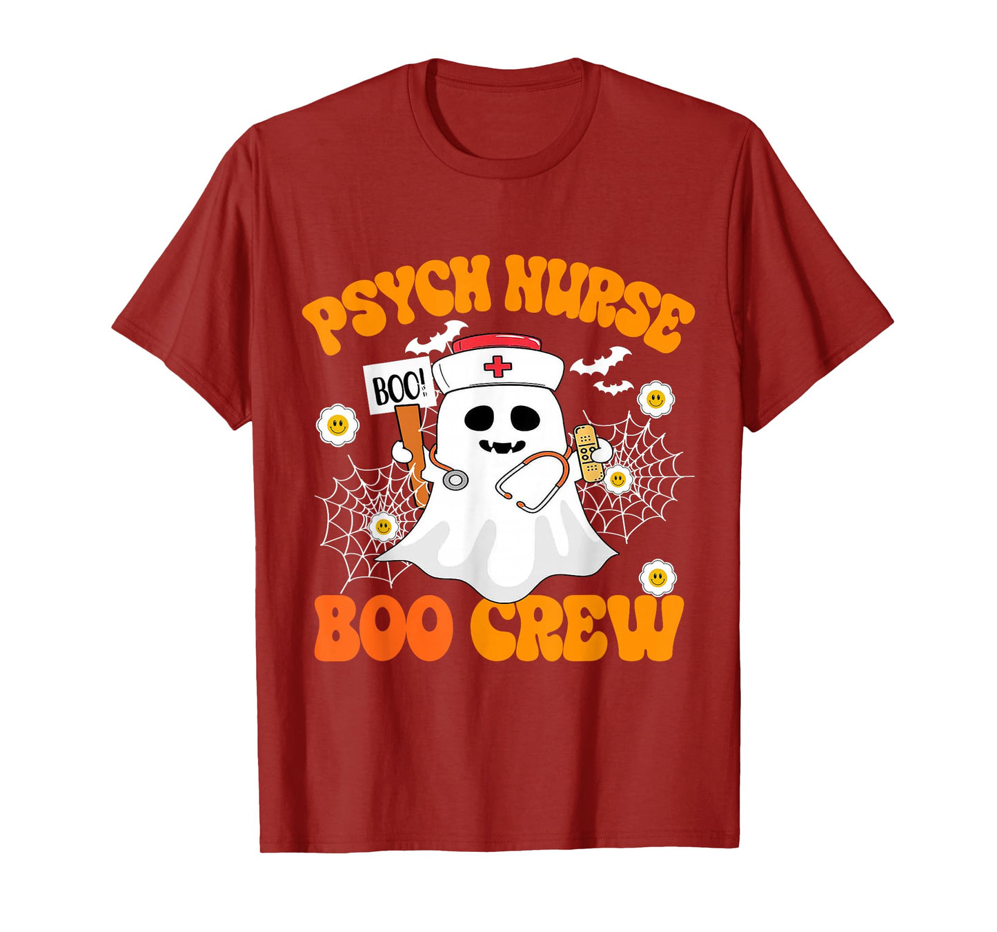 Cute Psych Nurse Boo Crew Funny Shirt Ghost Halloween T-Shirt