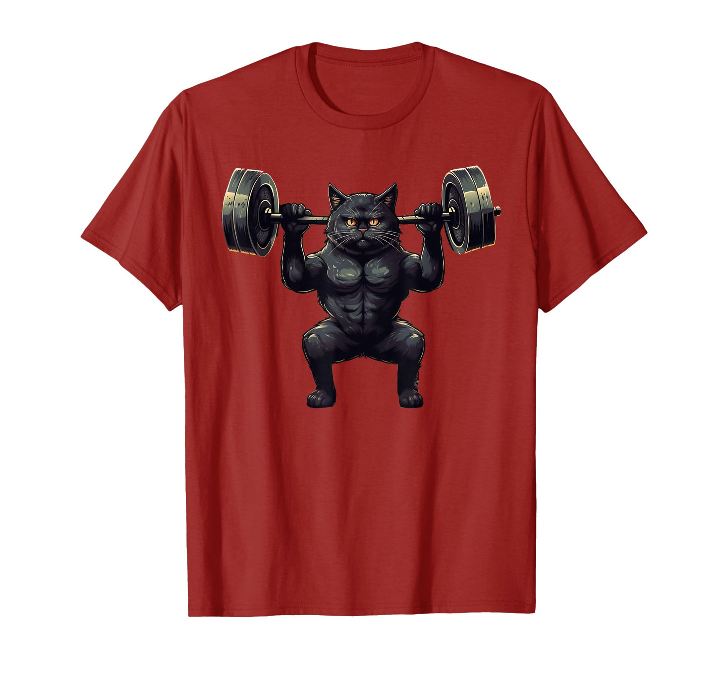 Black Cat Powerlifting Weightlifting Gym Workout Men Women Kids T-Shirt