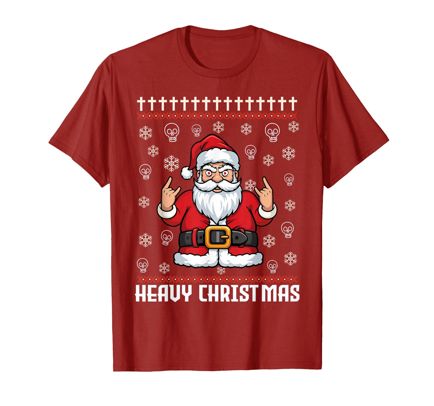 Hail Santa Pagan Happy Solstice Metal Christmas Santa Rocker T-Shirt