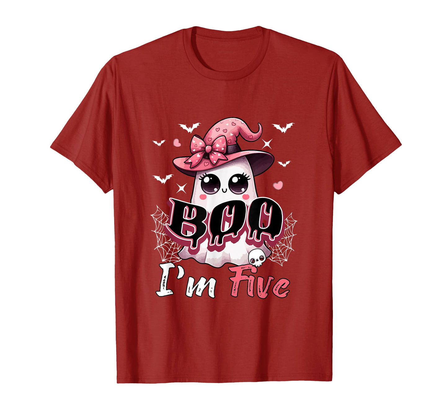 Boo I'm Five Halloween 5th Birthday Boo As Witch Lover Kids T-Shirt