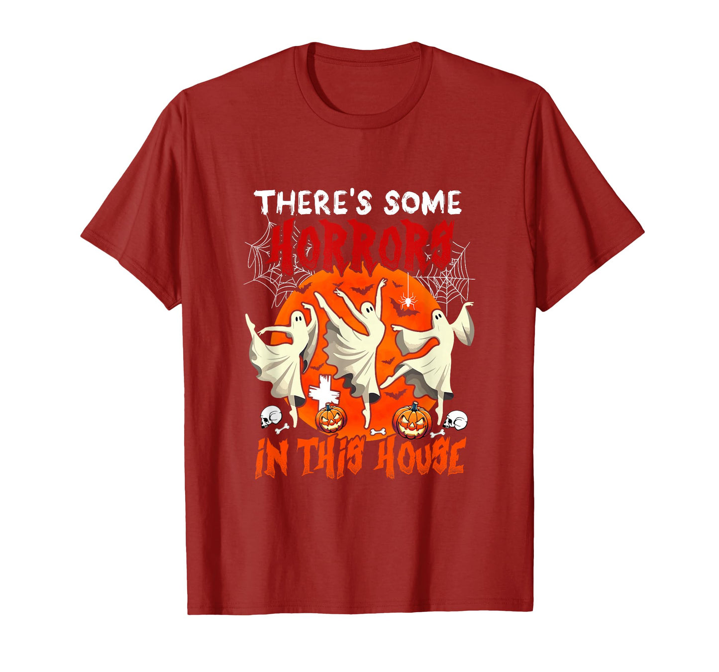 There's Some Horrors in Halloween House Three Boos Dancing T-Shirt