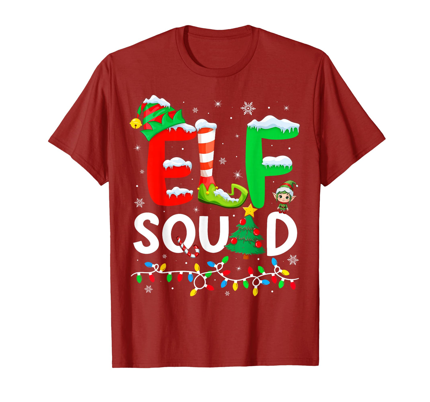 Elf Family Christmas Matching Pajamas Xmas Elf Squad T-Shirt