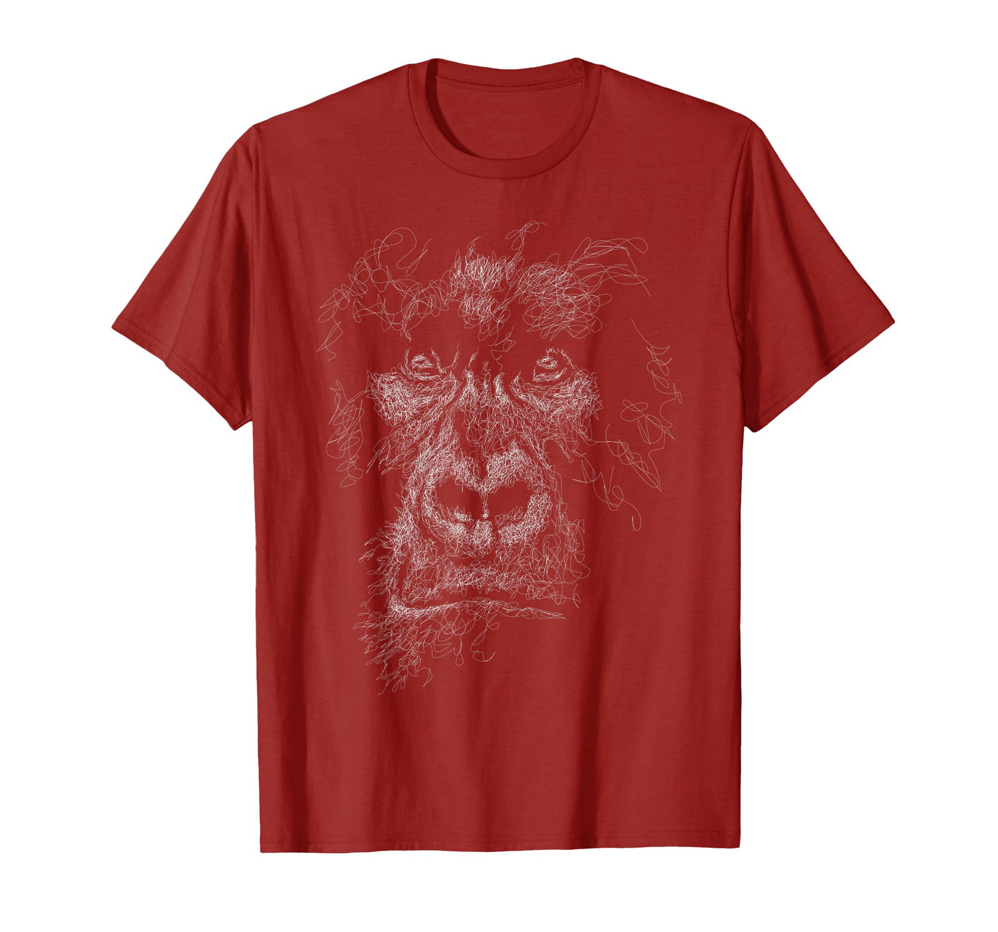 gorilla face scribble art head for lover Silverback animals T-Shirt