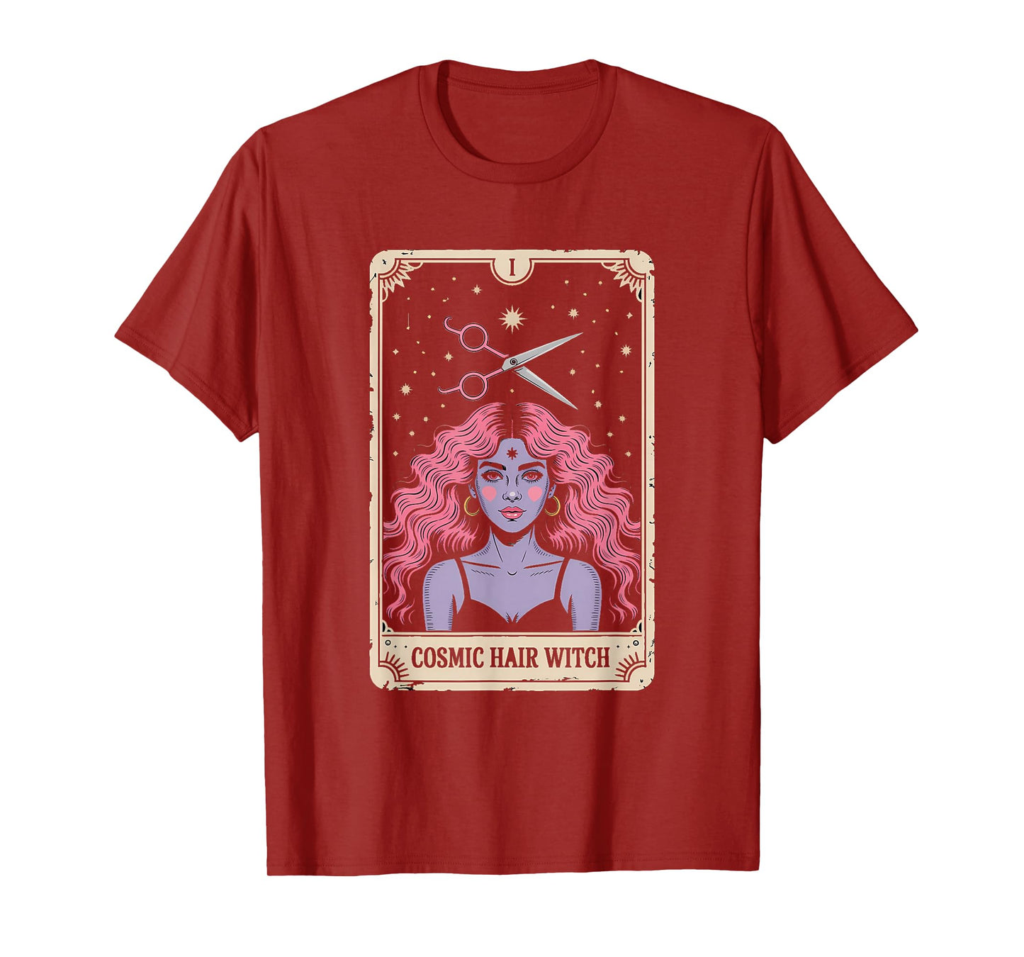 Cosmic Hair Stylist Tarot Card Witch Retro T-Shirt