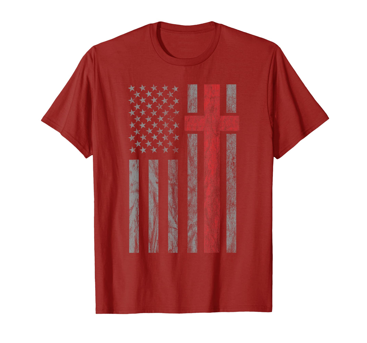 Vintage Distressed USA Flag Christian Shirt - Patriotic Tee T-Shirt