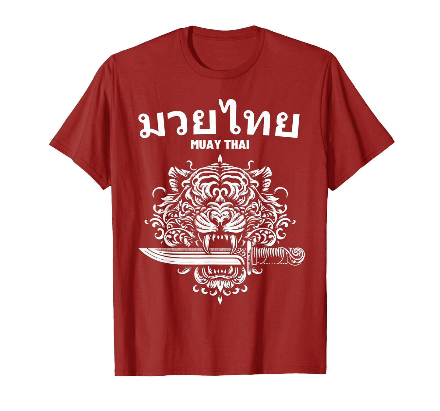Sak Yant Muay Thai MMA Tattoo Tiger Head Knife Martial Art T-Shirt