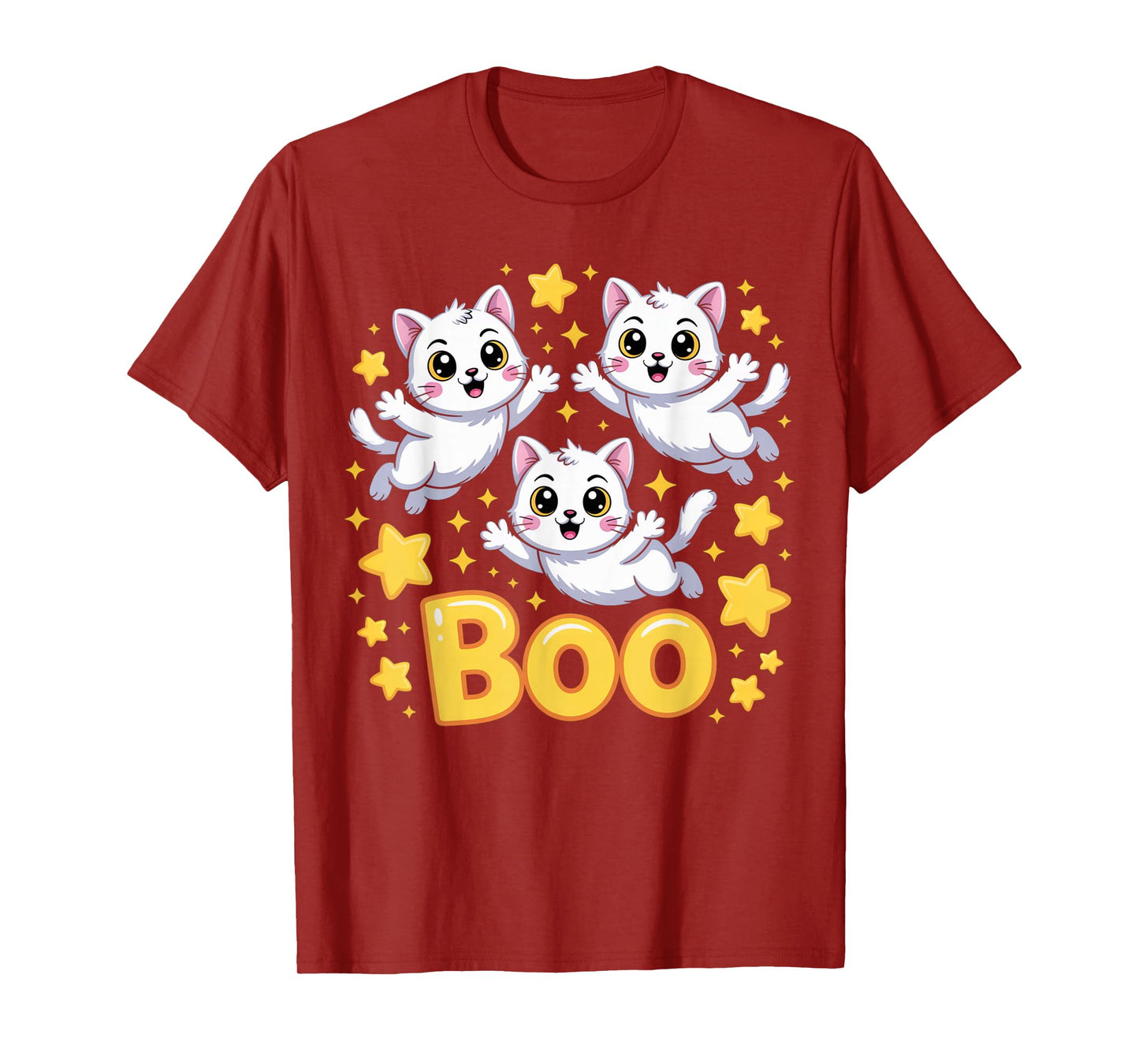 CAT Ghost Boo Cute Kitty Cats Lover Halloween Women Men T-Shirt