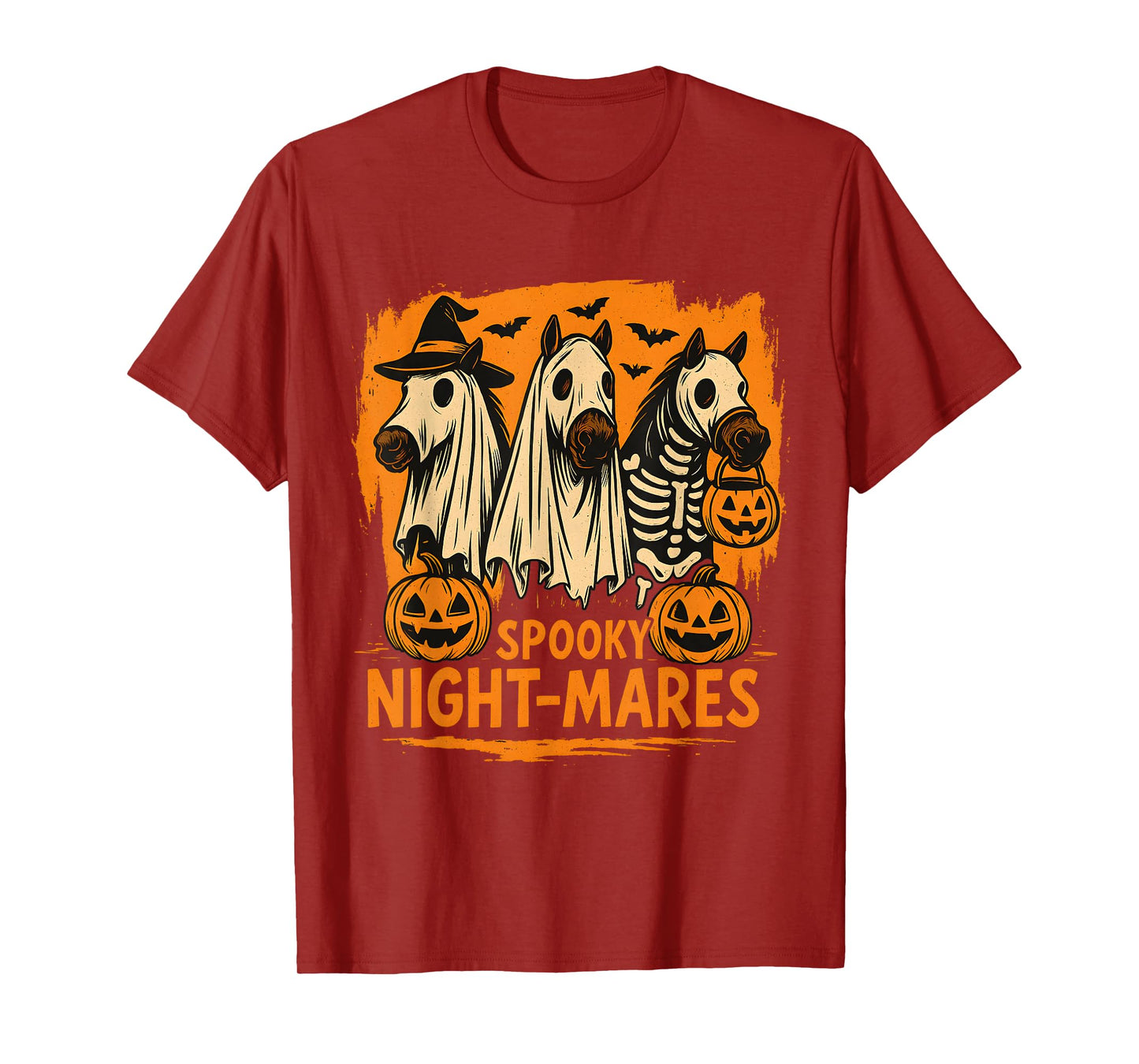 Spooky Night-Mares Funny Halloween Horse T-Shirt
