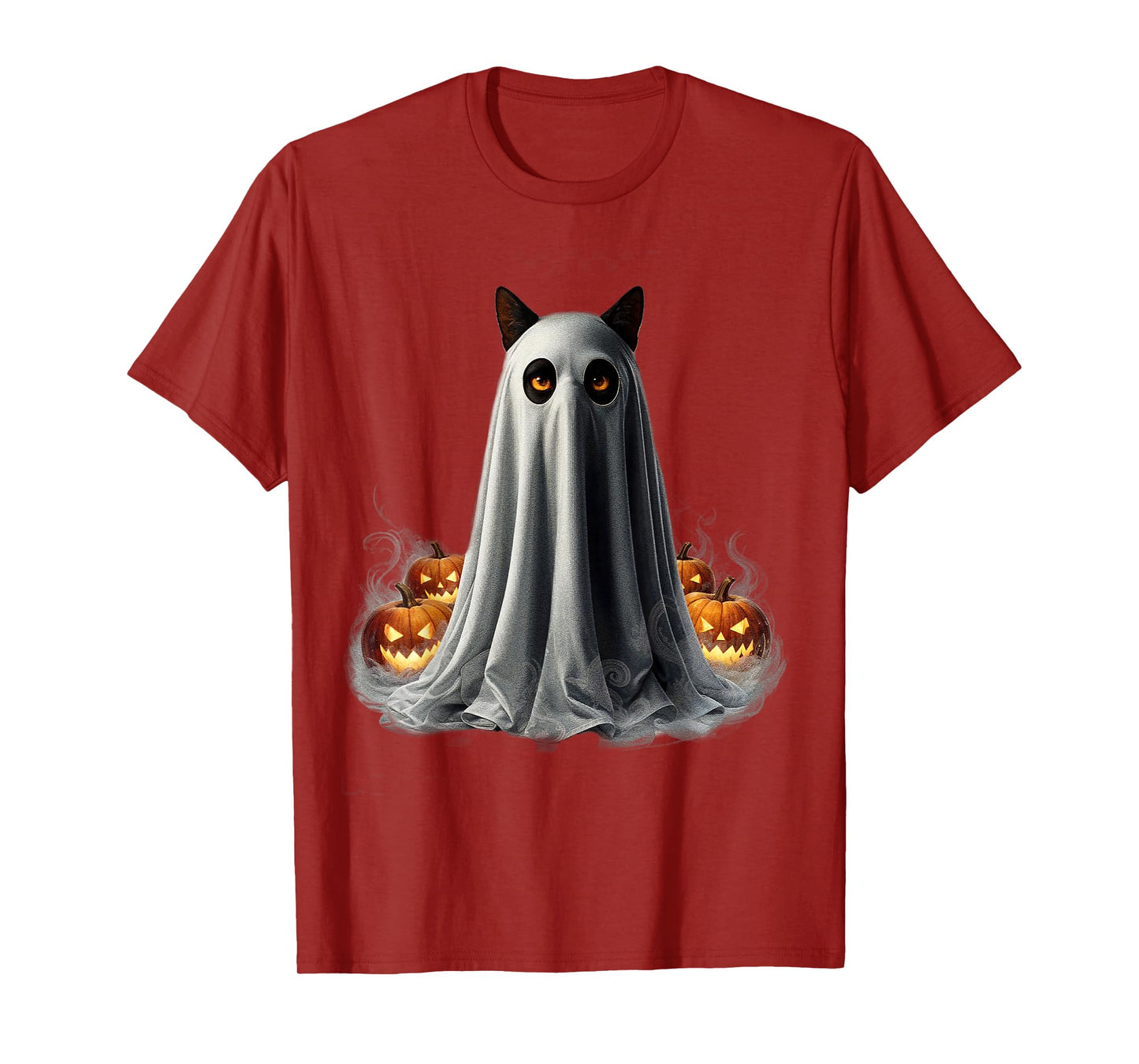 Ghost Cat Meme Funny Halloween Men Women Kids T-Shirt