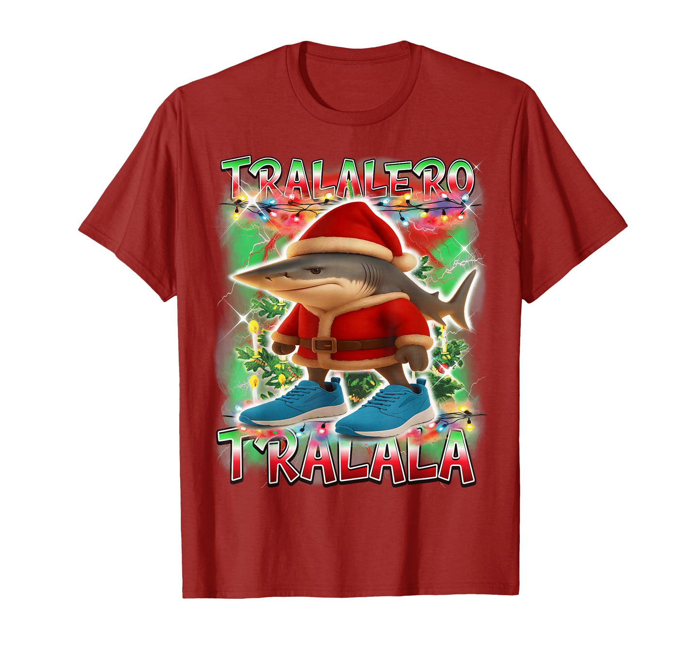 Tralalero Tralala Santa Claus Italian Brainrot Christmas T-Shirt