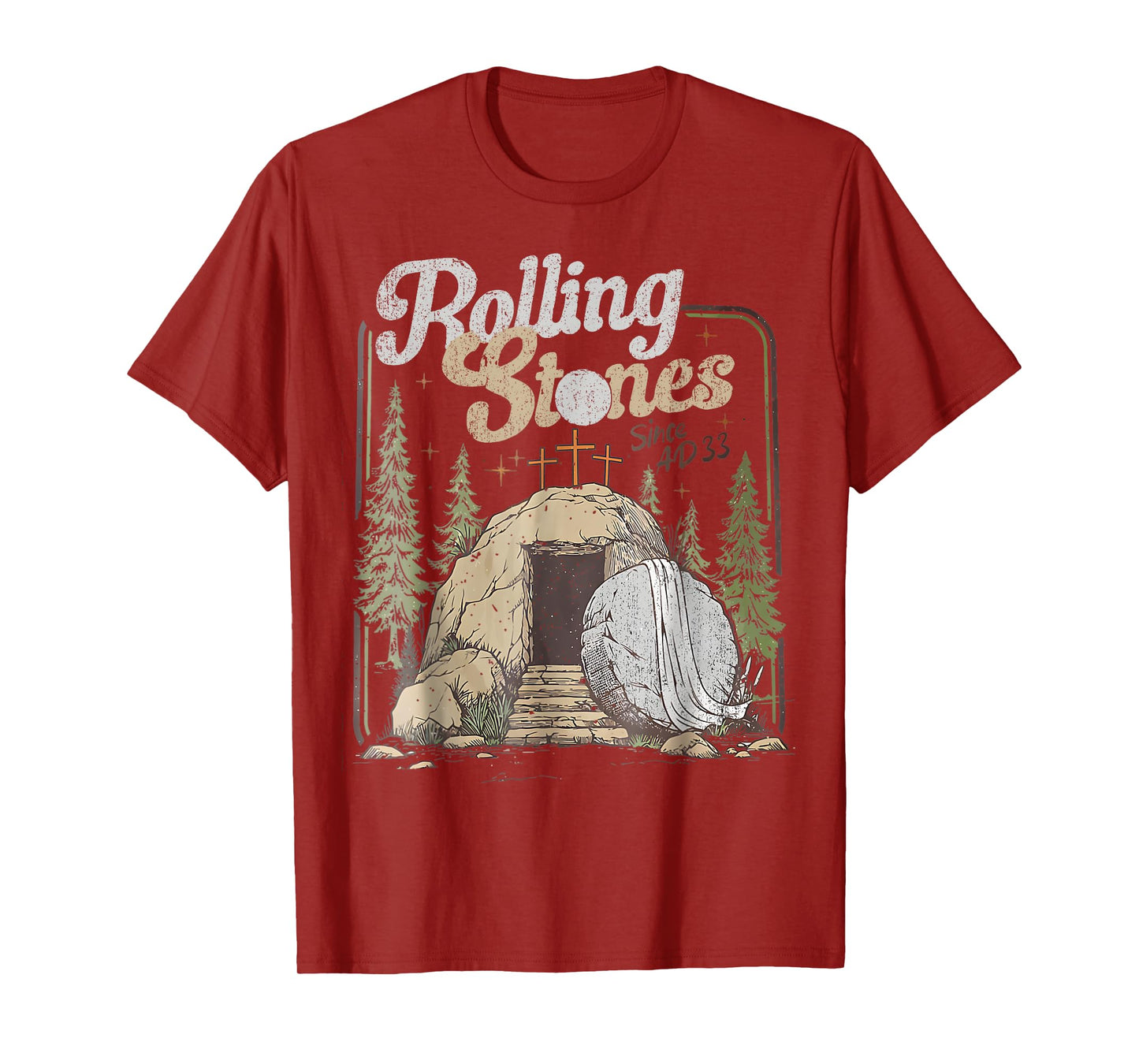 The Stone Was Rolled Away He Is Alive Retro Christian Easter T-Shirt